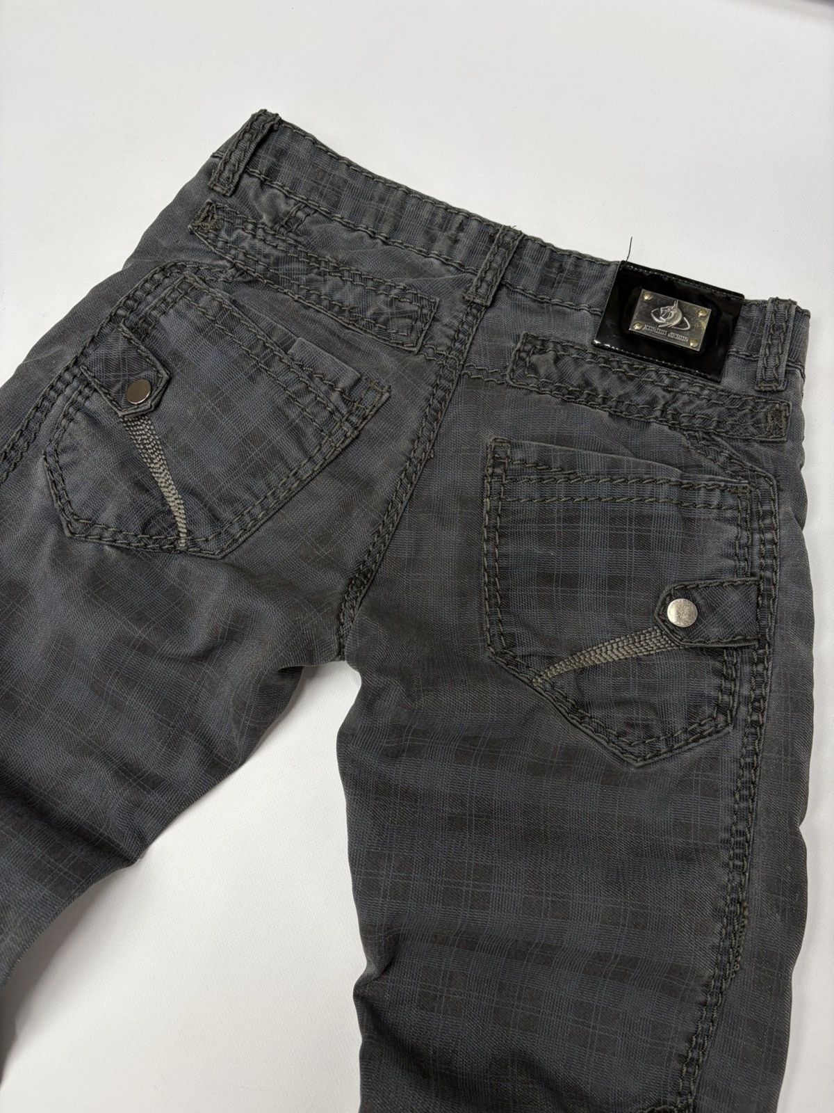 If Six Was Nine Vintage Diesel D&G Style Y2K Biker Panel Denim Jeans Grey Size US 32 / EU 48 - 14 Thumbnail