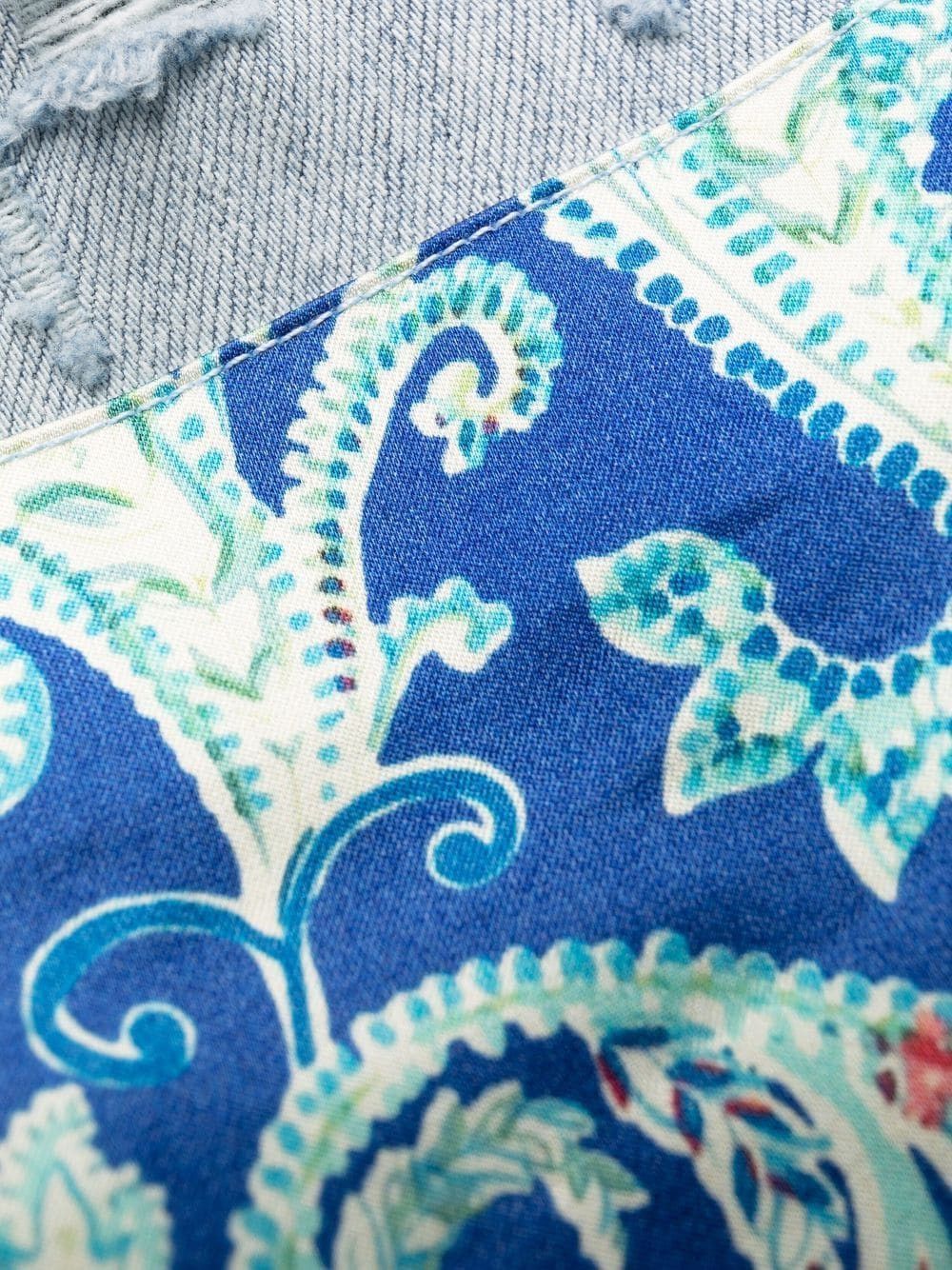 Amiri o1mle0924 Pajama Art Patch Jeans in Light Blue Size US 31 - 6 Thumbnail