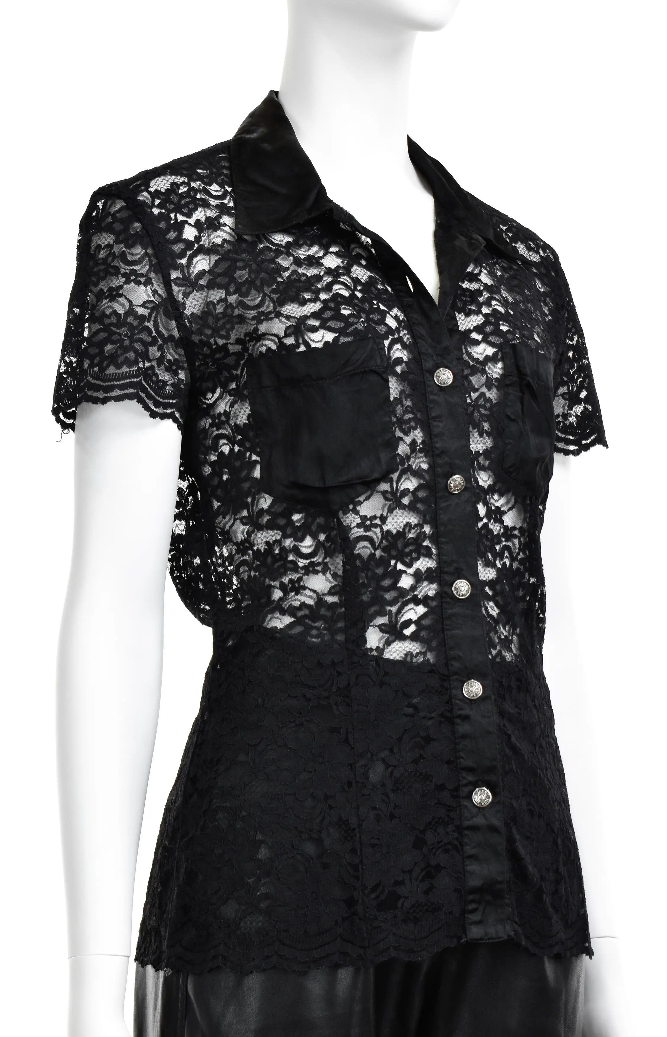 Love Moschino Love Moschino Lace Flower Vintage Blouse Size L / US 10 / IT 46 - 1 Thumbnail
