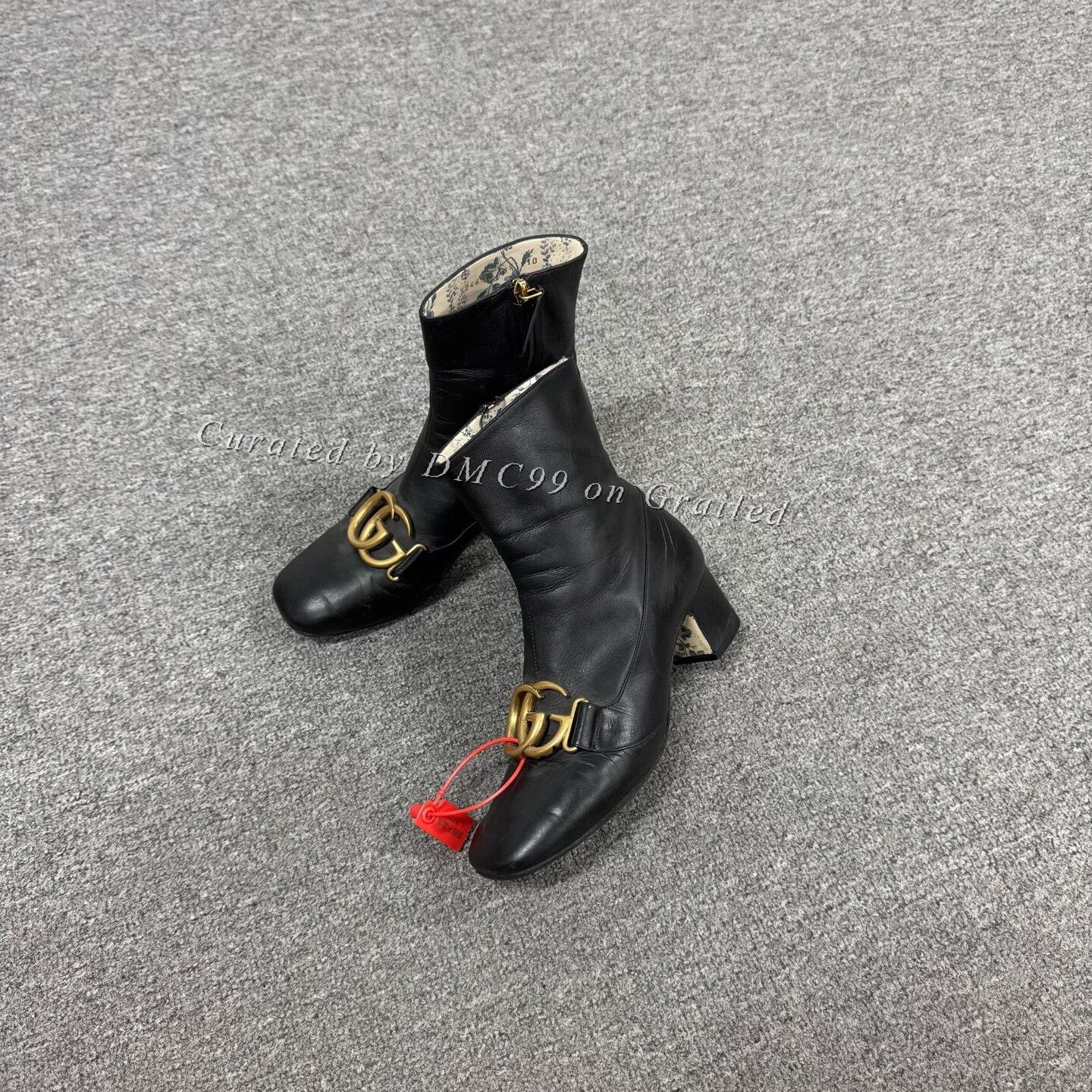Gucci Gucci Double G Metal Buckle Black Leather Ankle Boots Size US 5.5 / IT 35.5 - 1 Thumbnail