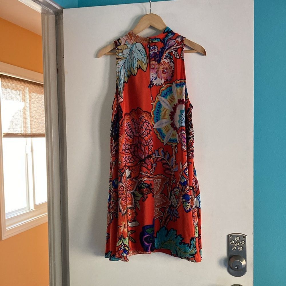 Anthropologie Maeve Size M Orange Chiffon Floral A-Line Dress Vintage Styl Size M / US 6-8 / IT 42-44 - 11 Thumbnail