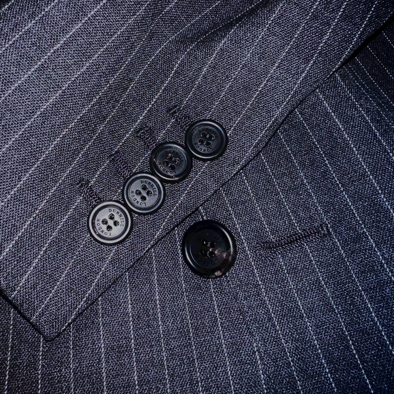 Alfred Dunhill $2700 DUNHIL wool pinstripe jacket gray/white Size 42R - 10 Thumbnail