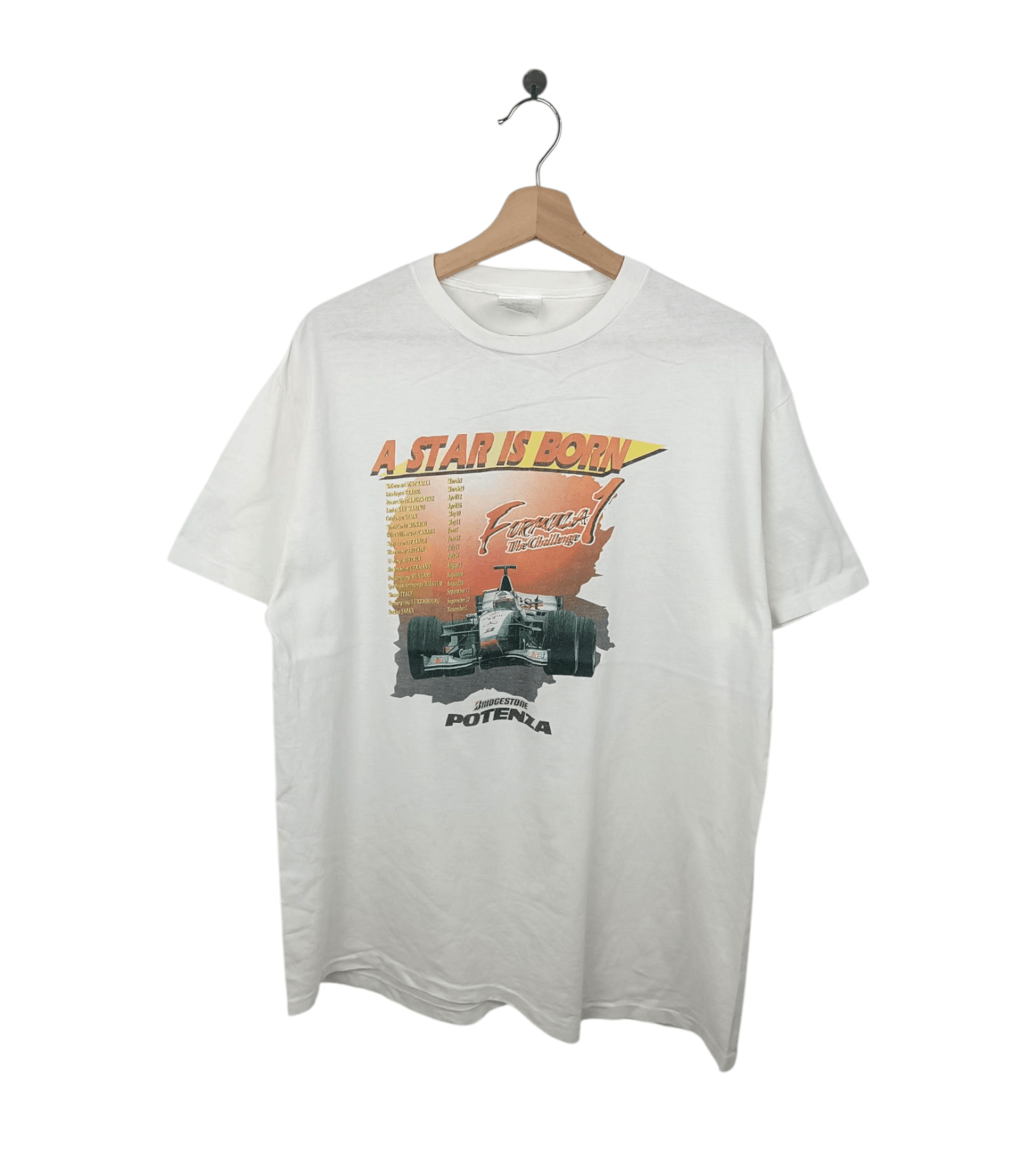 Vintage VINTAGE 90S A STAR IS BORN F1 RACING BRIDGESTONE POTENZA TEE Size US L / EU 52-54 / 3 - 1 Thumbnail