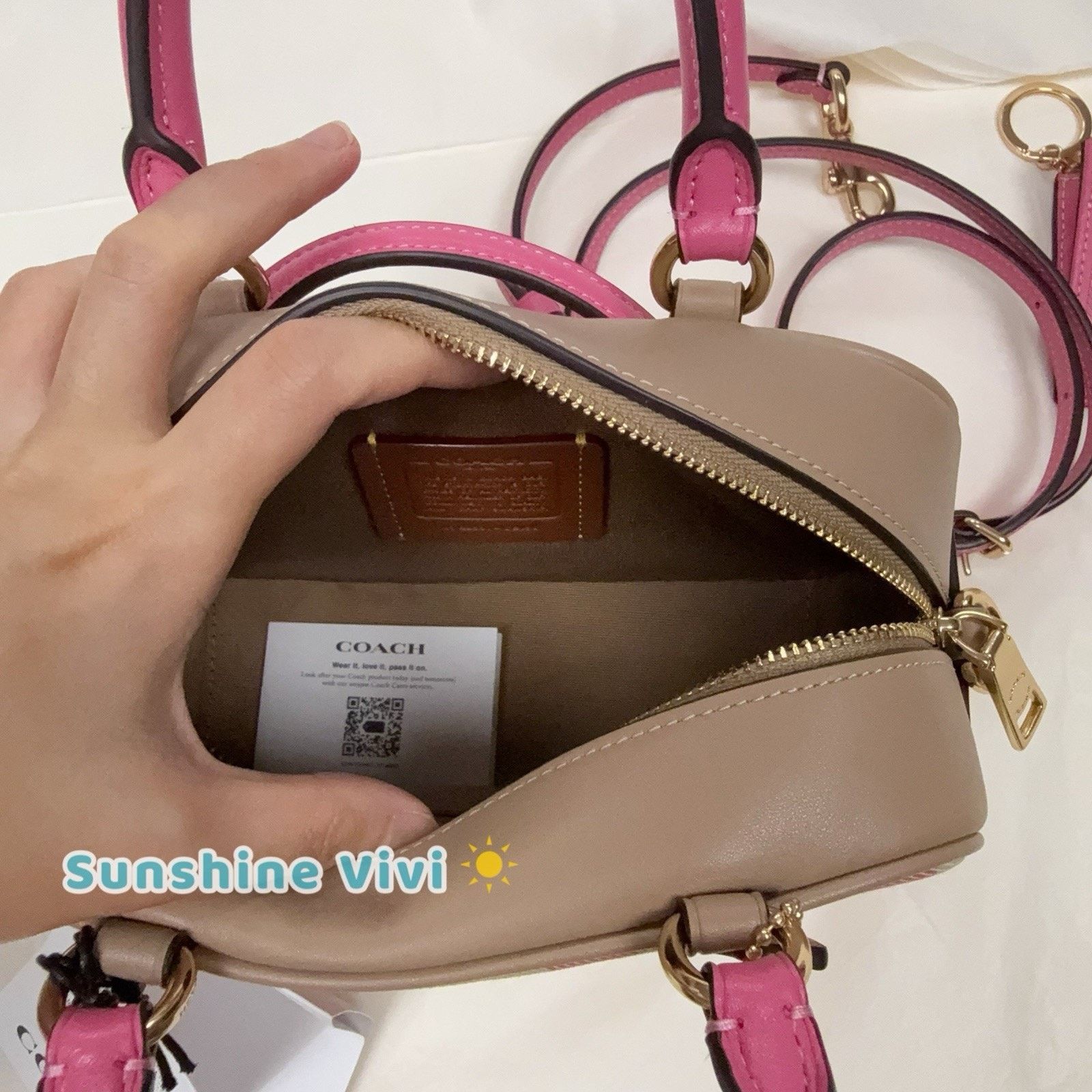 Coach NWT Bundle COACH Satchel Plaid Pink CBI90 & CBL88 ID Case Size ONE SIZE - 16 Thumbnail