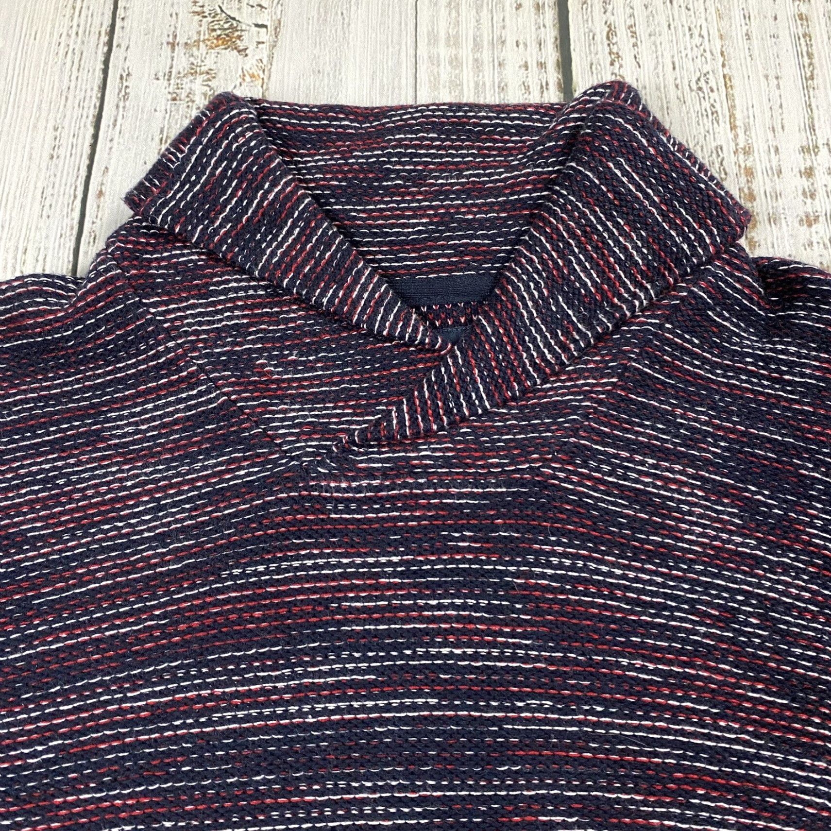 Vintage VINTAGE ANGelo Litrico Cardigan Shawl Collar Sweater Blue Wool Blend Large XL Men’s Knit 90s Theme Geometric Pattern Size US XL / EU 56 / 4 - 2 Thumbnail