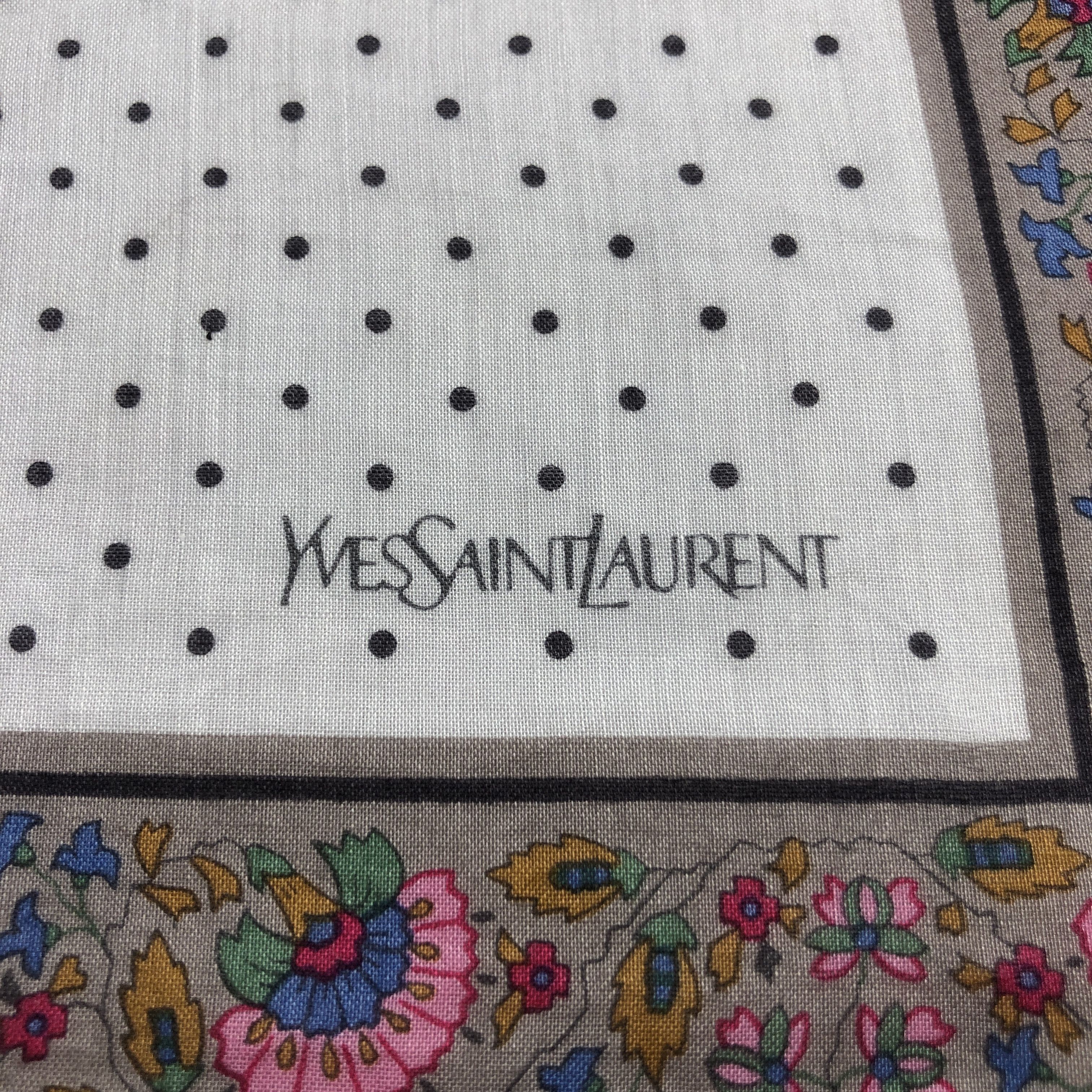 Vintage × Yves Saint Laurent YSL Handkerchief Neckerchief Bandana H2593 Size ONE SIZE - 3 Thumbnail