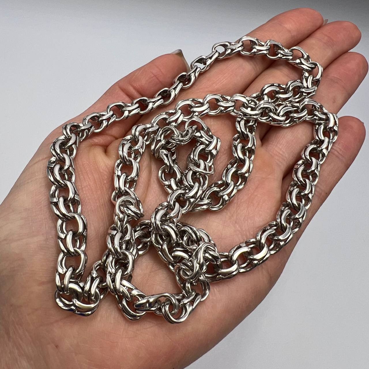 Massive Vintage Sterling Silver 925 Chain Necklace 69 gr