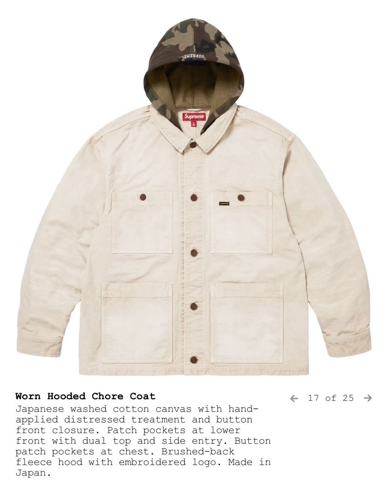 Supreme Supreme worn chore jacket Size US XL / EU 56 / 4 - 1 Thumbnail