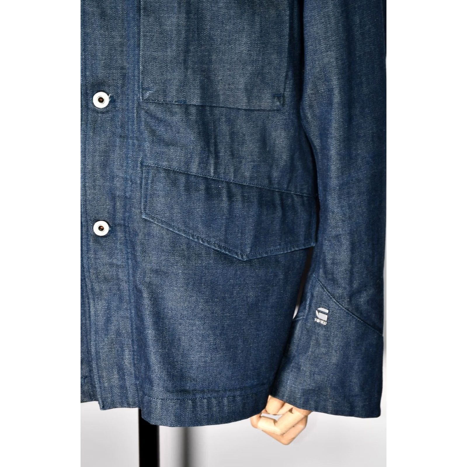 G-Star G-Star Vodan Worker Blazer Jacket Mens XL Denim Blue 100% Cotton Vintage: No Regular Fit Classic Shirt? Size 46R - 7 Thumbnail