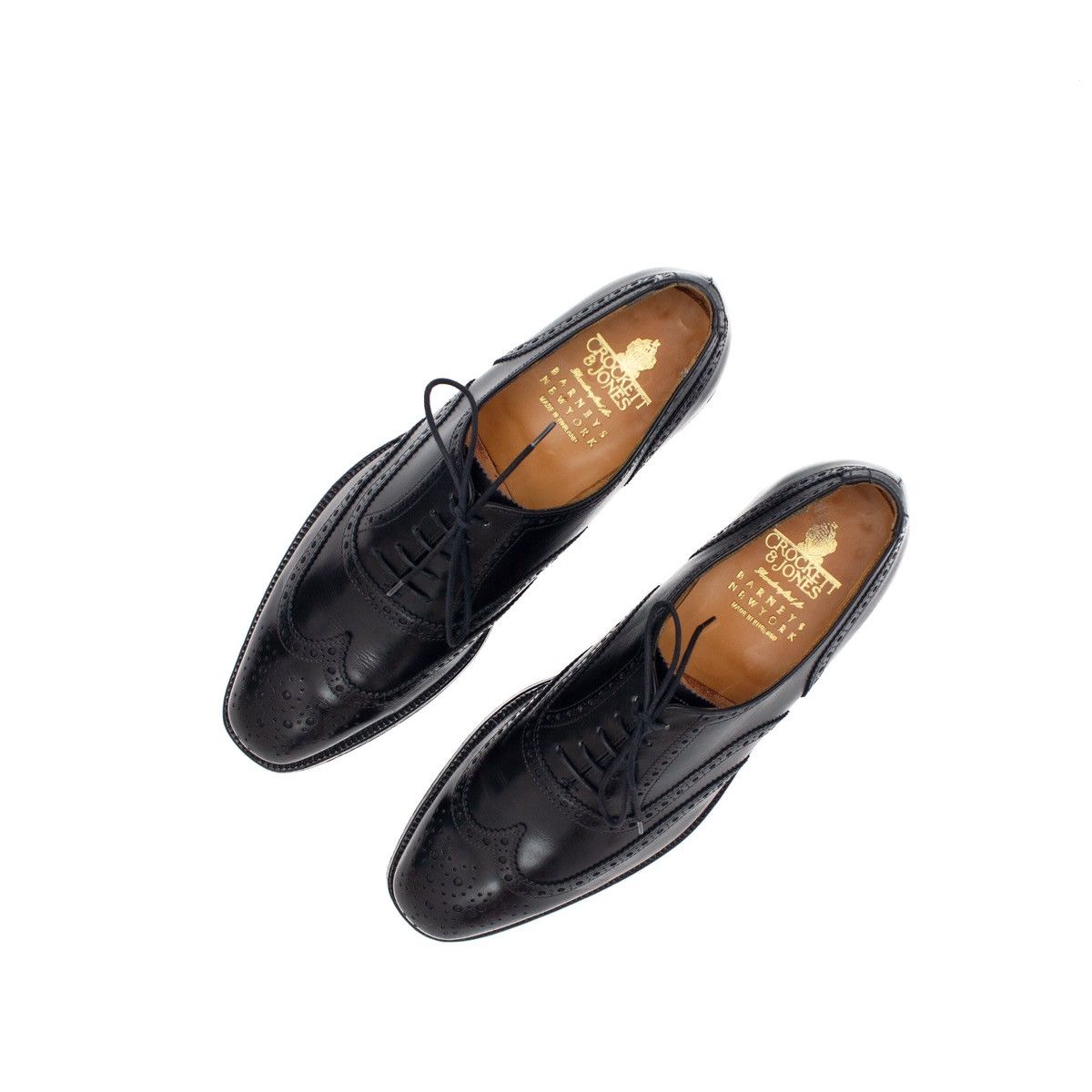Crockett & Jones 875$ Crockett & Jones Barneys NY Black Leather Brogues US8 Size US 8 / EU 41 - 1 Thumbnail