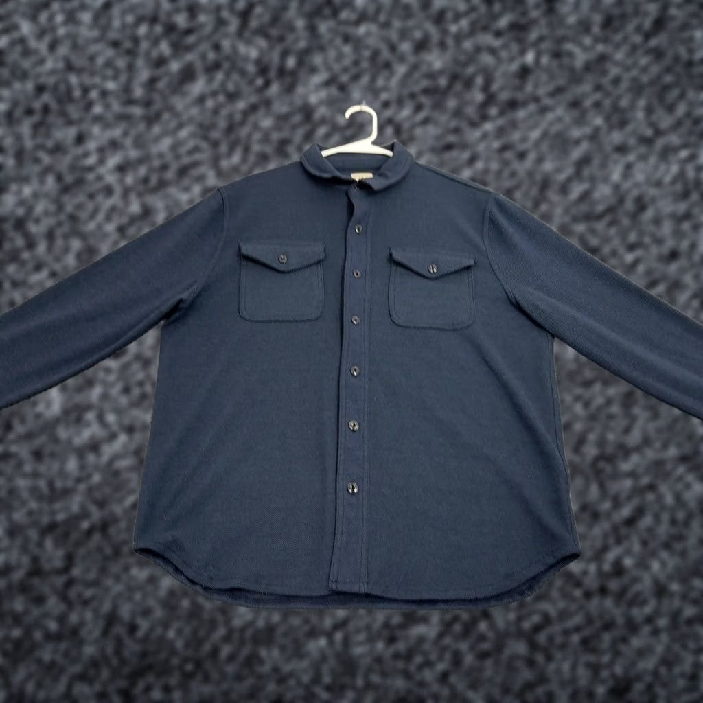 J.Crew J.CREW Button Up Mens L Blue Knit Polyester Blend Workwear Casual 2 Pocket Long Sleeve Collared Regular Fit Shirts Mens Size US L / EU 52-54 / 3 - 1 Thumbnail