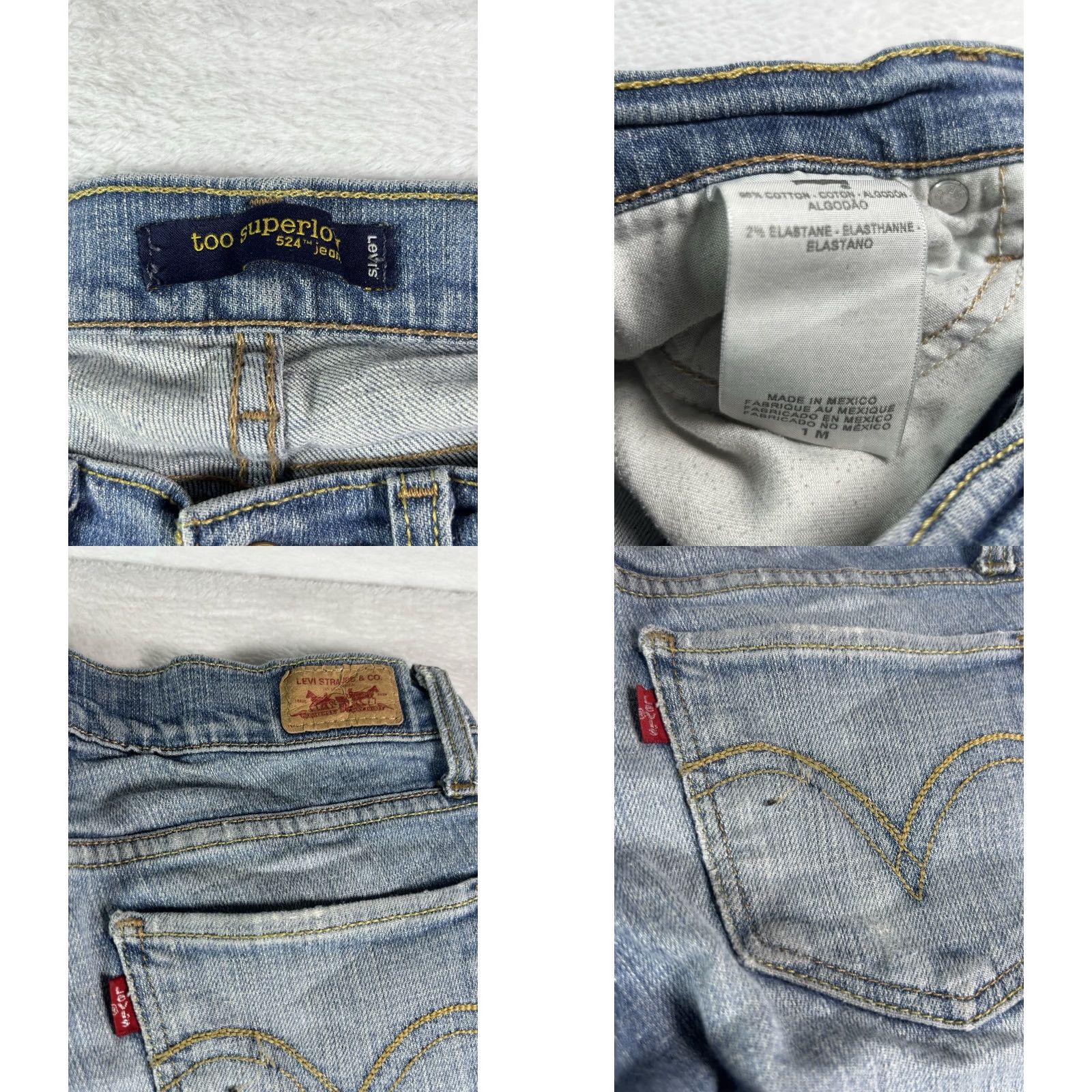 Levi's Levi's 524 Jeans Women's Regular Straight Distressed 90s City Retro Blue Denim Cotton Elastane Size 1 30w 28.5in Inseam 5-Pocket Logo Casual Size 25" / US 0 / IT 36 - 8 Thumbnail