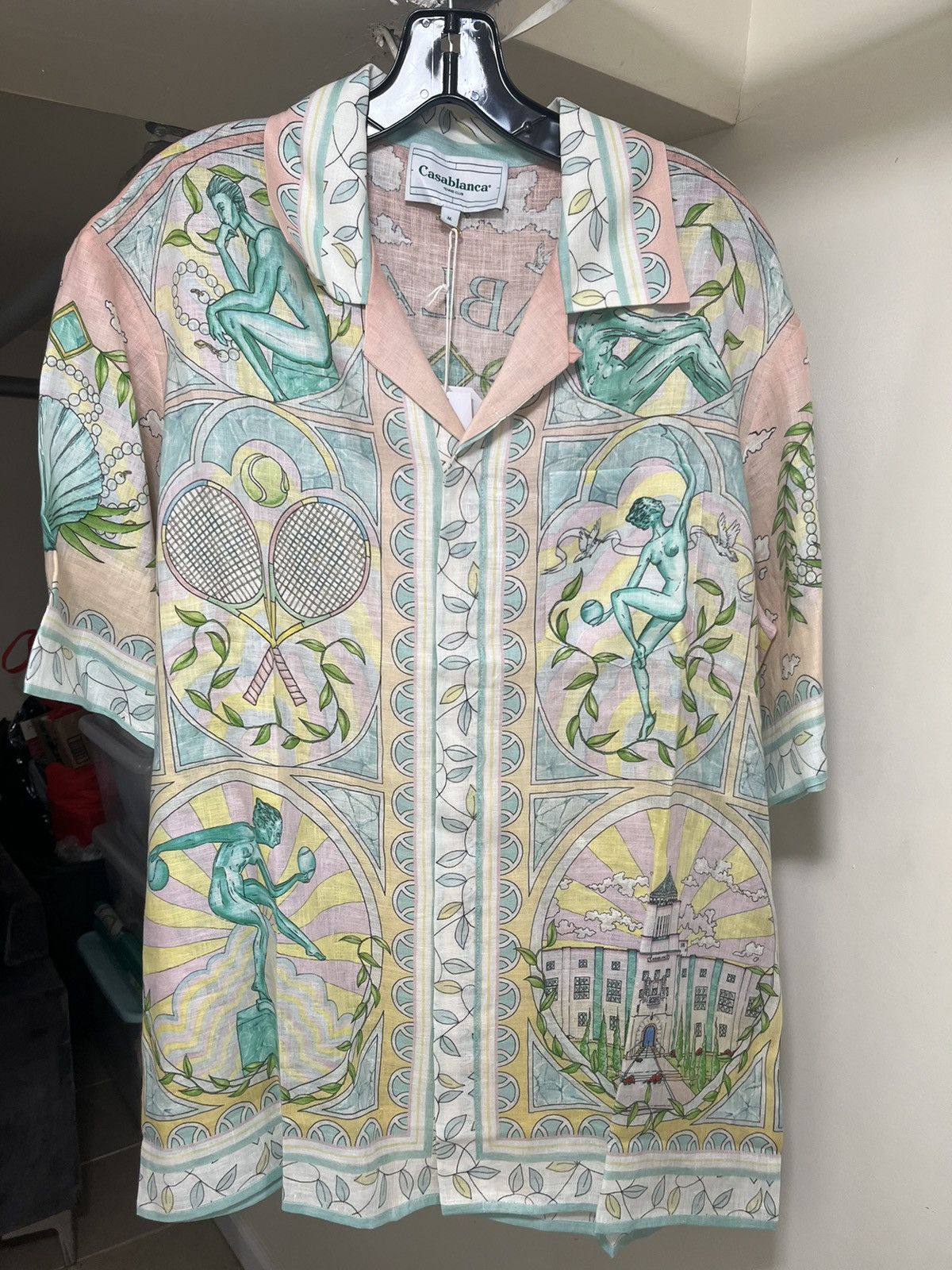 Casablanca Casablanca Cuban Collar Short Sleeve Shirt Sz M Size US M / EU 48-50 / 2 - 1 Thumbnail