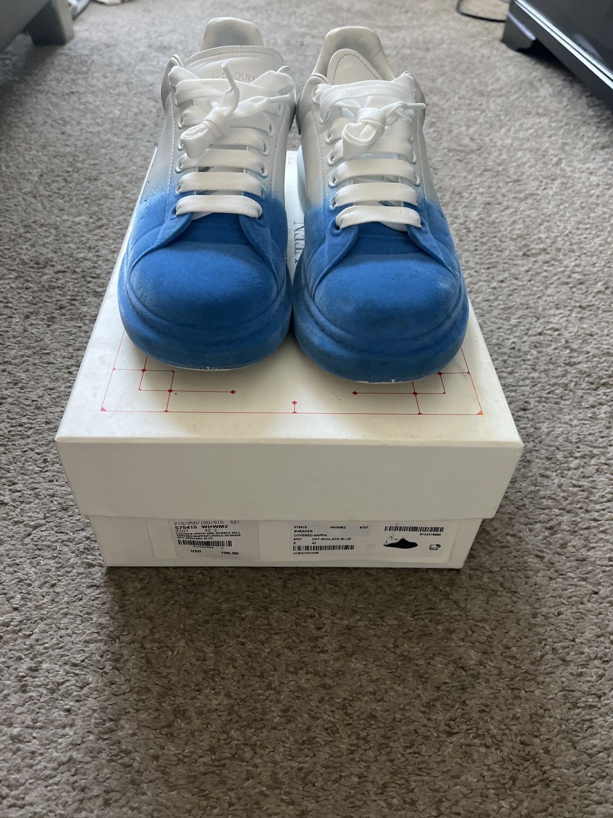 Alexander McQueen Alexander Mcqueen Oversized Sneaker (Lake Blue Nappa) Size US 9 / EU 42 - 5 Thumbnail