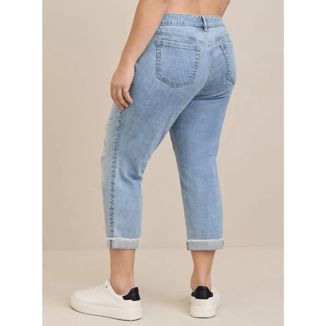Torrid Torrid Crop Boyfriend Straight Vintage Stretch Mid-Rise Jean Size 38" / US 16 / IT 52 - 2 Thumbnail