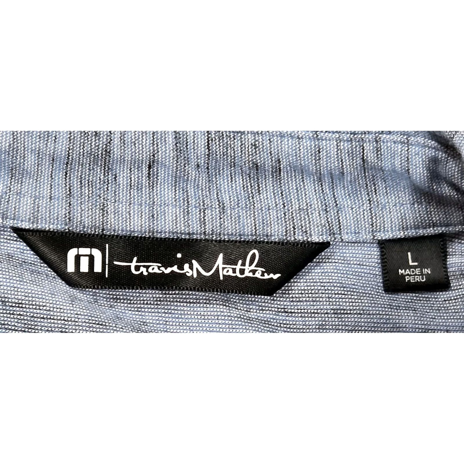 TravisMathew Travis Mathew Golf Polo Shirt Mens XL Heather Blue Gray Shirt Pique Performance Size US XL / EU 56 / 4 - 6 Thumbnail