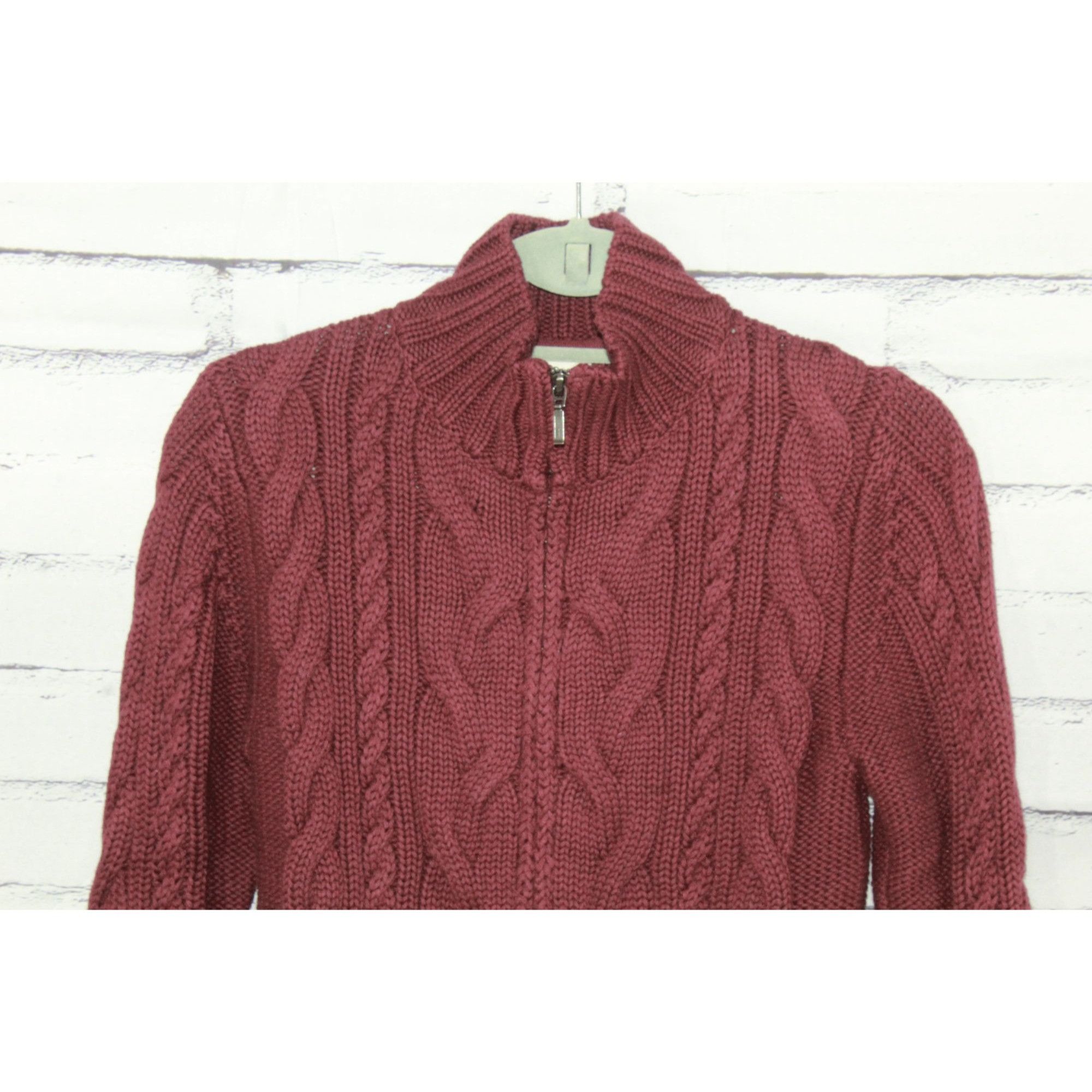 L.L. Bean LL Bean Double L Cable Sweater Zip Cardigan Preppy Outdoor Size S / US 4 / IT 40 - 2 Thumbnail
