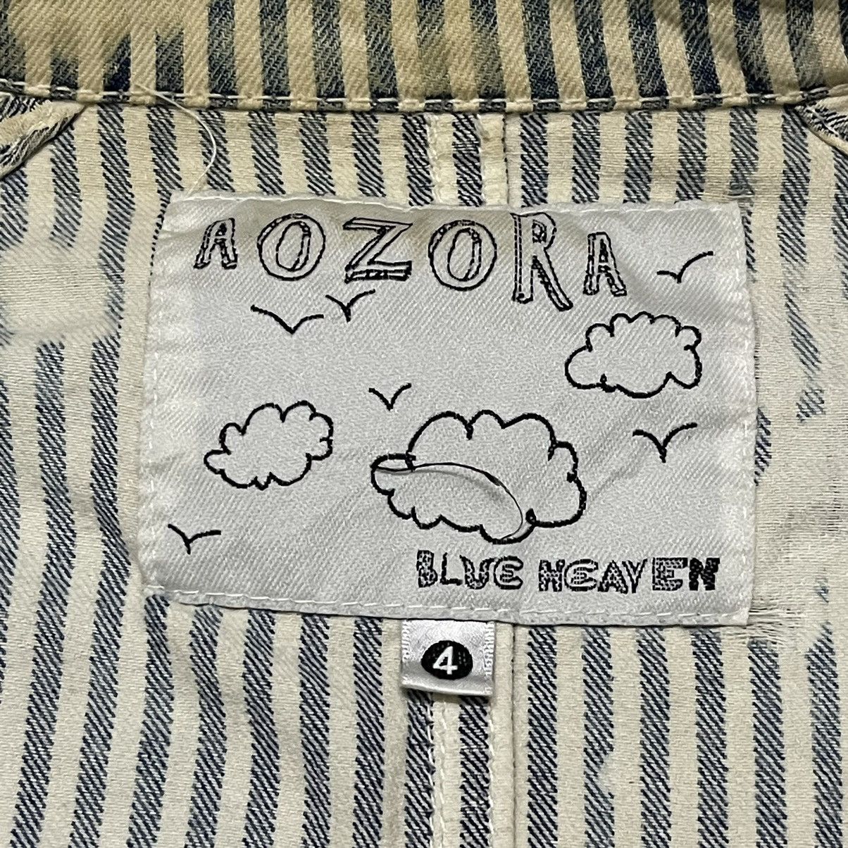 Japanese Brand Vintage Aozora Blue Heaven Thrashed Striped lgb hysterics Size US L / EU 52-54 / 3 - 11 Thumbnail