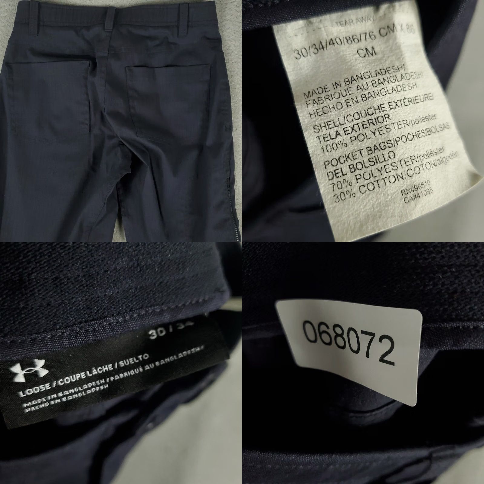 Under Armour Under Armour Pants Mens 30x34 Chino Flat Front 5 Pocket Gray Blue Workwear Casual Dress Trousers Regular Rise Mid Size US 30 / EU 46 - 8 Thumbnail