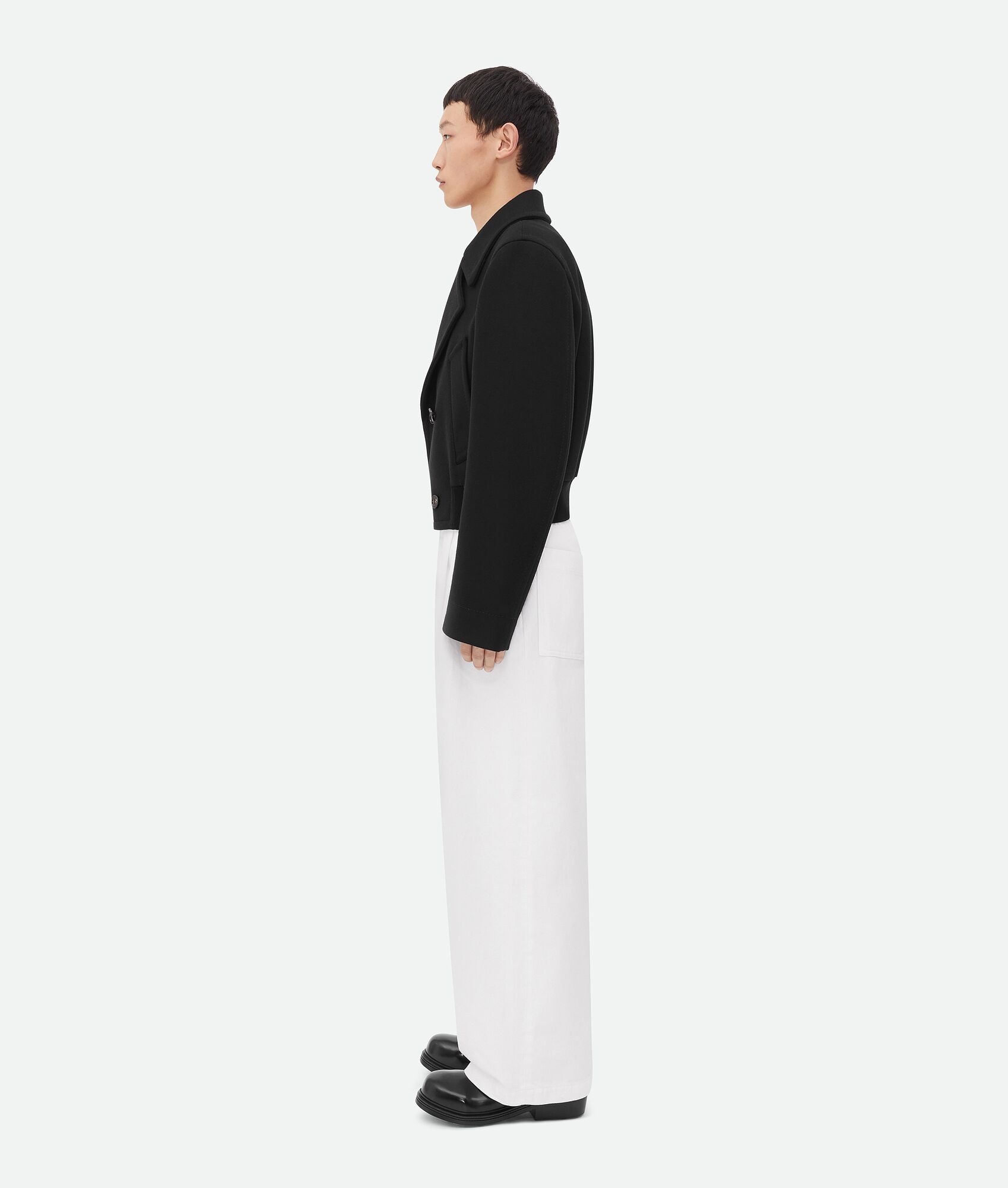 o1w1db10825 Felted Wool Short Blouson Jacket in Black
