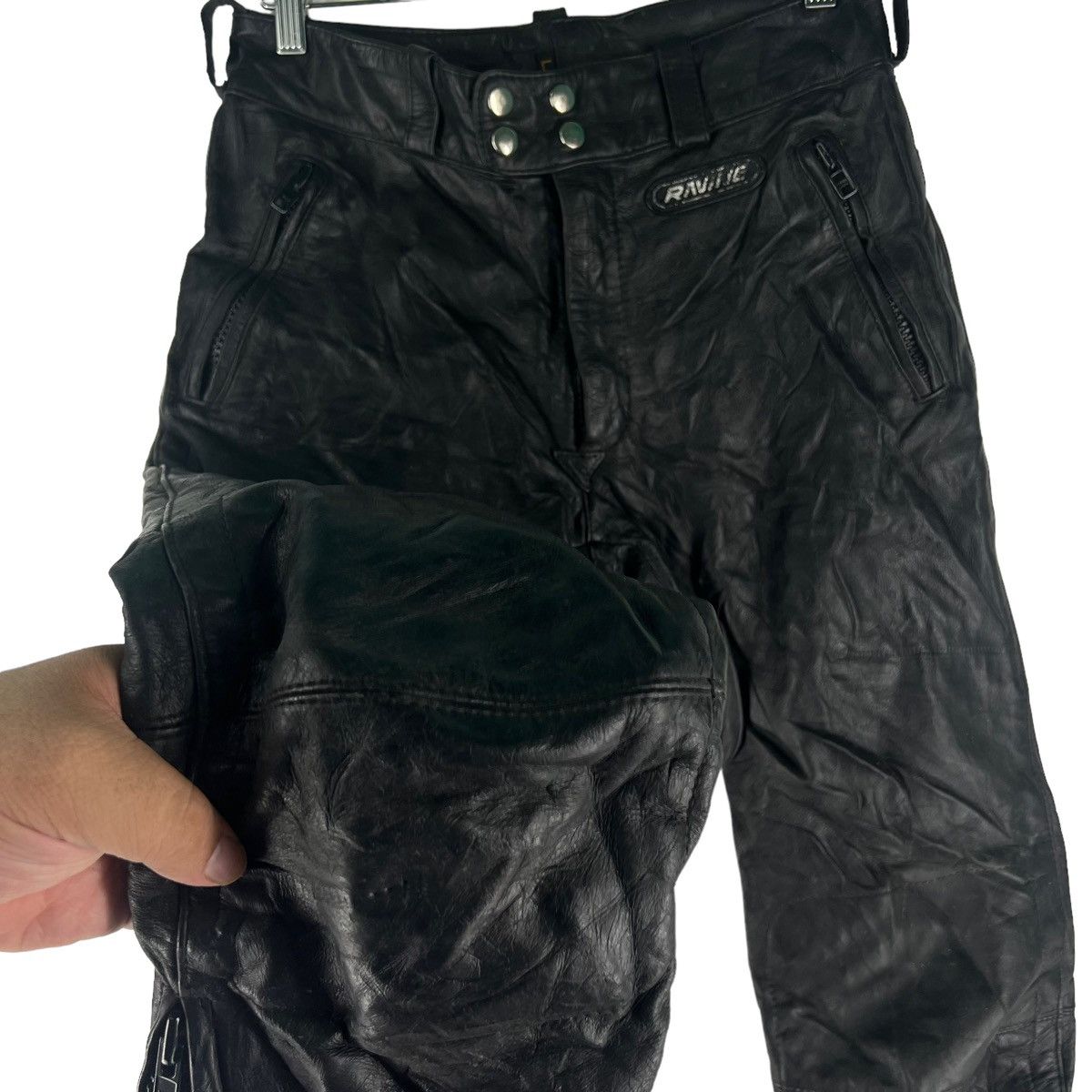 Genuine Leather 🔥Vintage True Leather Racing Pants Inspire Schott Perfecto Size US 32 / EU 48 - 6 Thumbnail