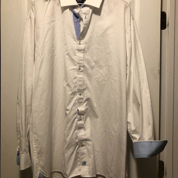 Other Bianco bianco men's white cotton casual shirt size: 18 1/2" Size US XXL / EU 58 / 5 - 3 Thumbnail