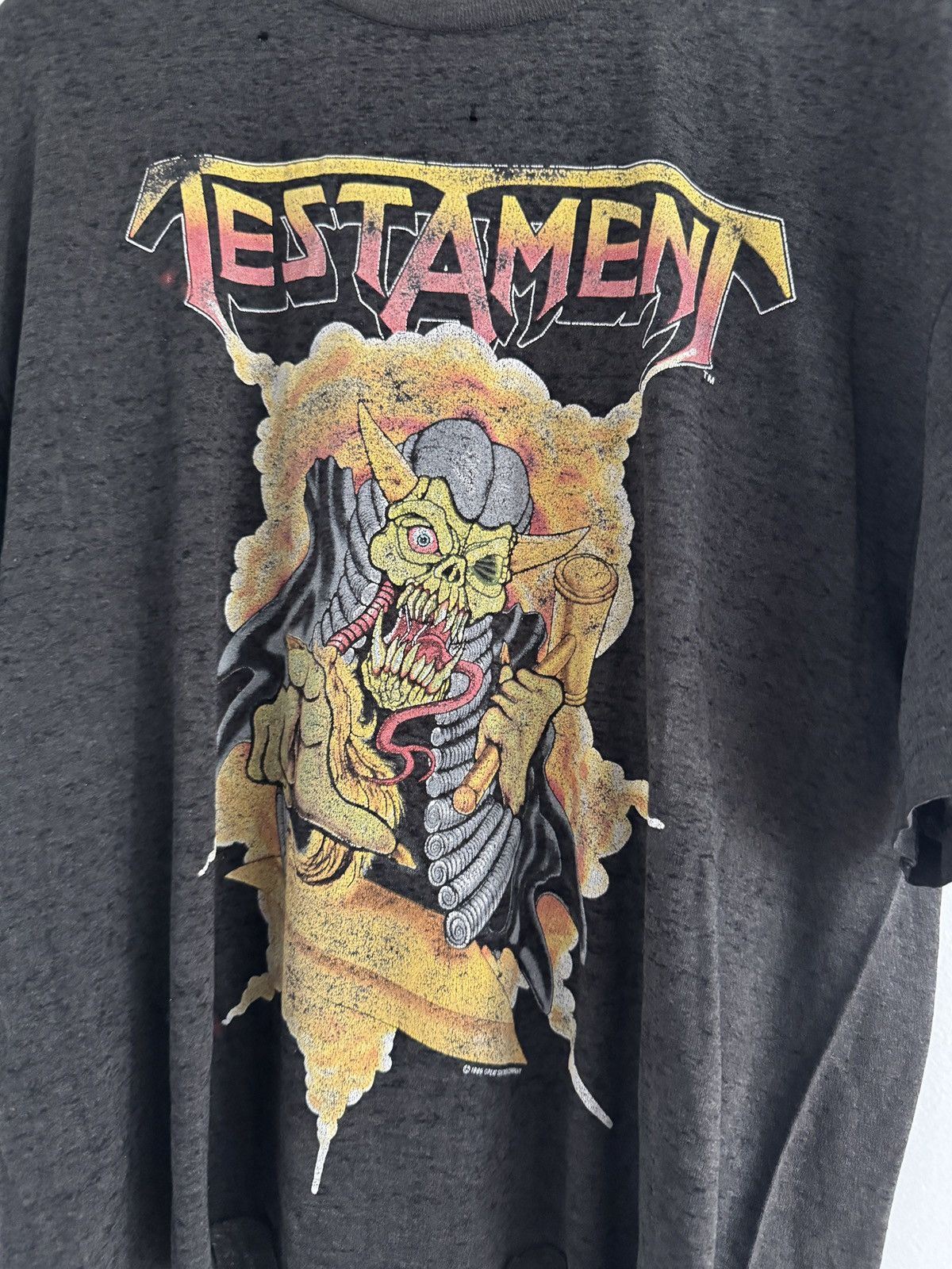 Band Tees *RARE* 1988 80s VINTAGE THRASHED TESTAMENT TRIAL BY FIRE Size US XL / EU 56 / 4 - 3 Thumbnail