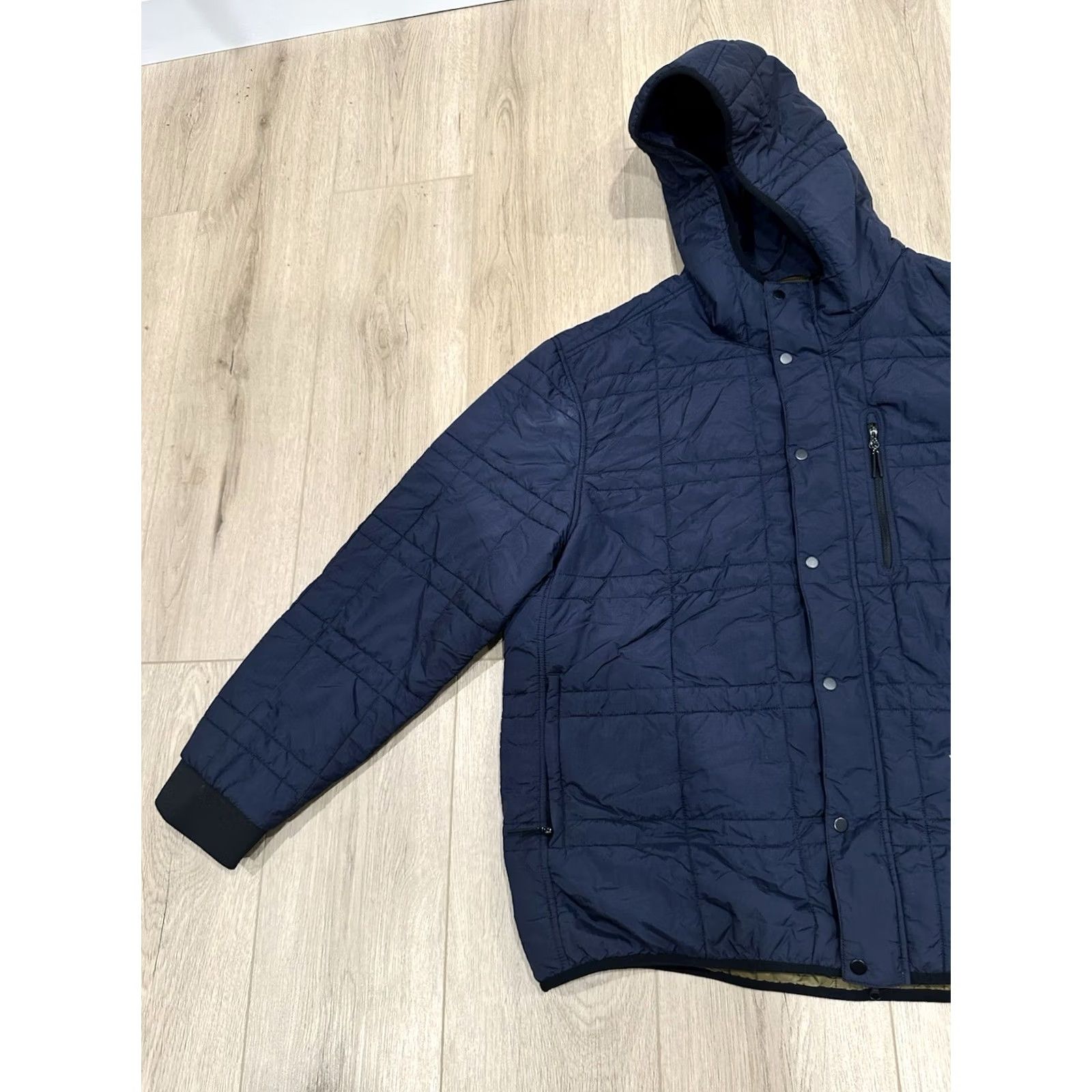 Vintage VINTAGE? PROOF Moonweight Hooded Jacket 2XL Men Blue Nylon Puffer Jacket Hoodie Zip Quilt Lightweight Winter Fall Spring Size US XXL / EU 58 / 5 - 4 Thumbnail