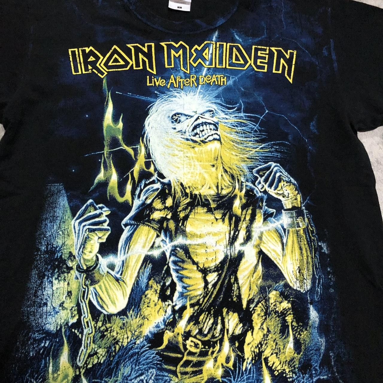 Fruit Of The Loom Black and yellow Iron Maiden Live After Death T Shirt Size US L / EU 52-54 / 3 - 2 Thumbnail