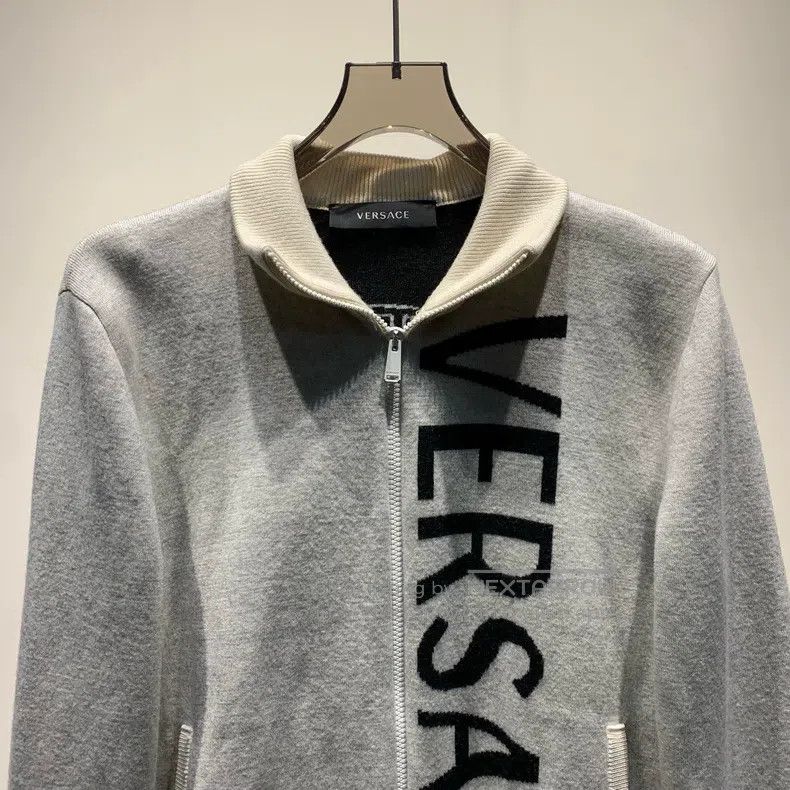 Versace Versace Letter-print zip closure stand-up collar long-slee Size US S / EU 44-46 / 1 - 3 Thumbnail