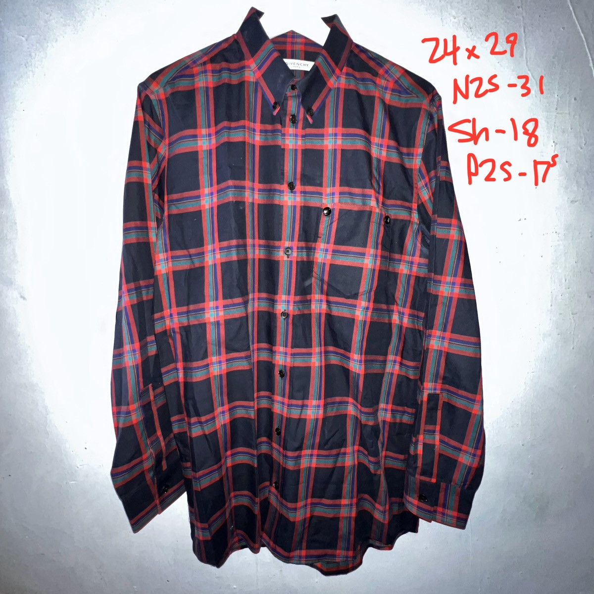 Sale Givenchy plaid colorful vintage shirt