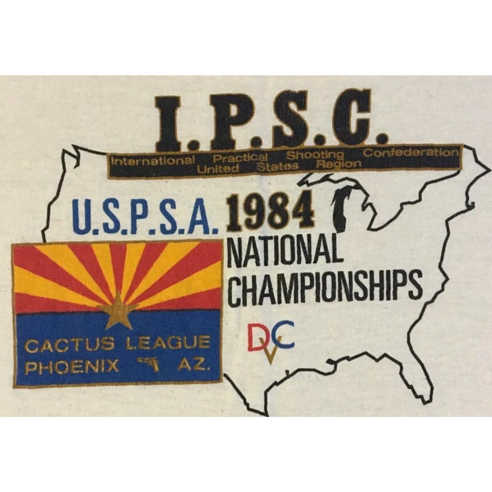 Vintage VINTAGE IPSC Faded Distress 80s Shooting Championship Shirt M White Graphic Tee Men Gun Army Biker Grunge Single Stitch USA USA Shirt Mens Size US M / EU 48-50 / 2 - 3 Thumbnail