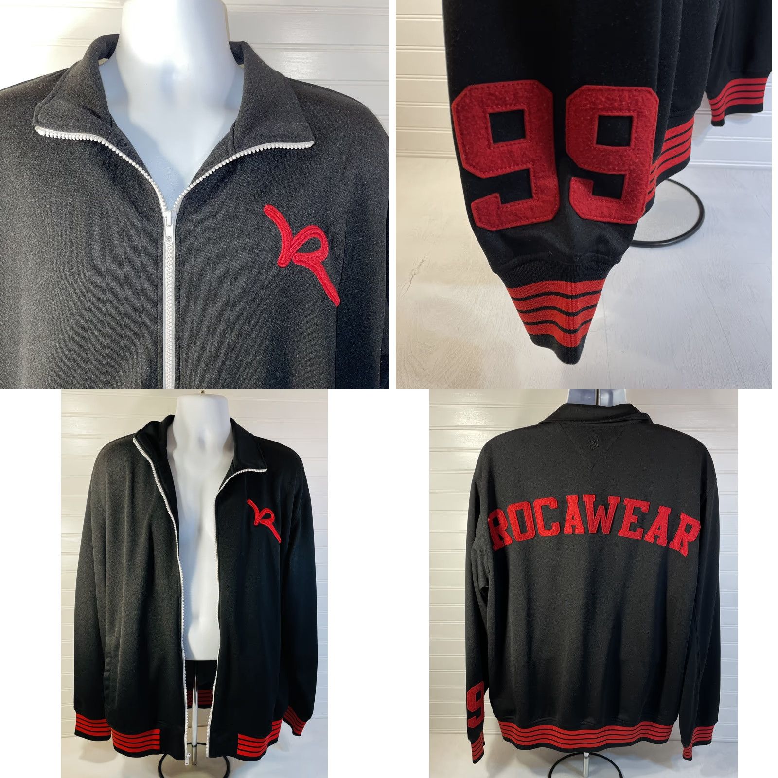 Rocawear Rocawear Track Jacket Zipper Front Pockets Black XL RN#106830 Pre-Owned Size US XL / EU 56 / 4 - 8 Thumbnail