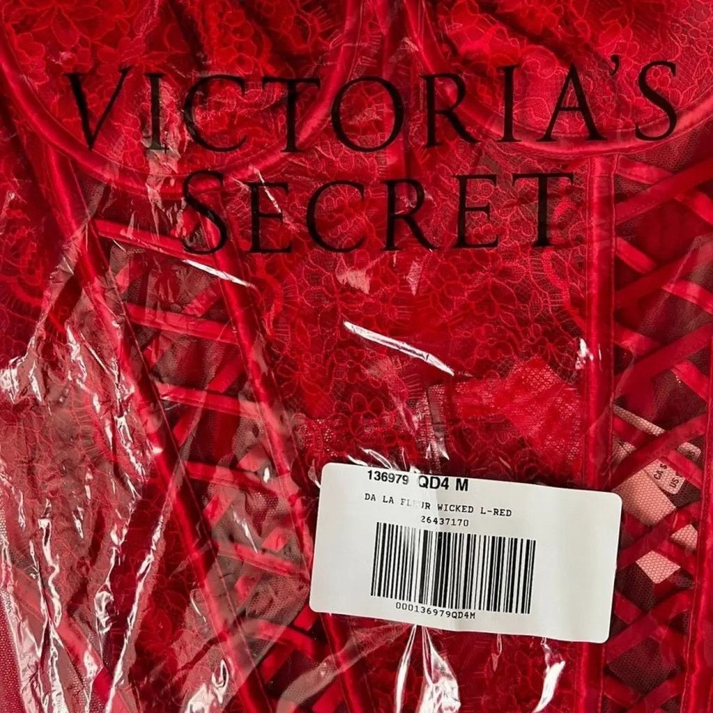 Victoria's Secret Victoria's Secret Red Lightly Lined Lace Corset Top, M Size ONE SIZE - 8 Thumbnail