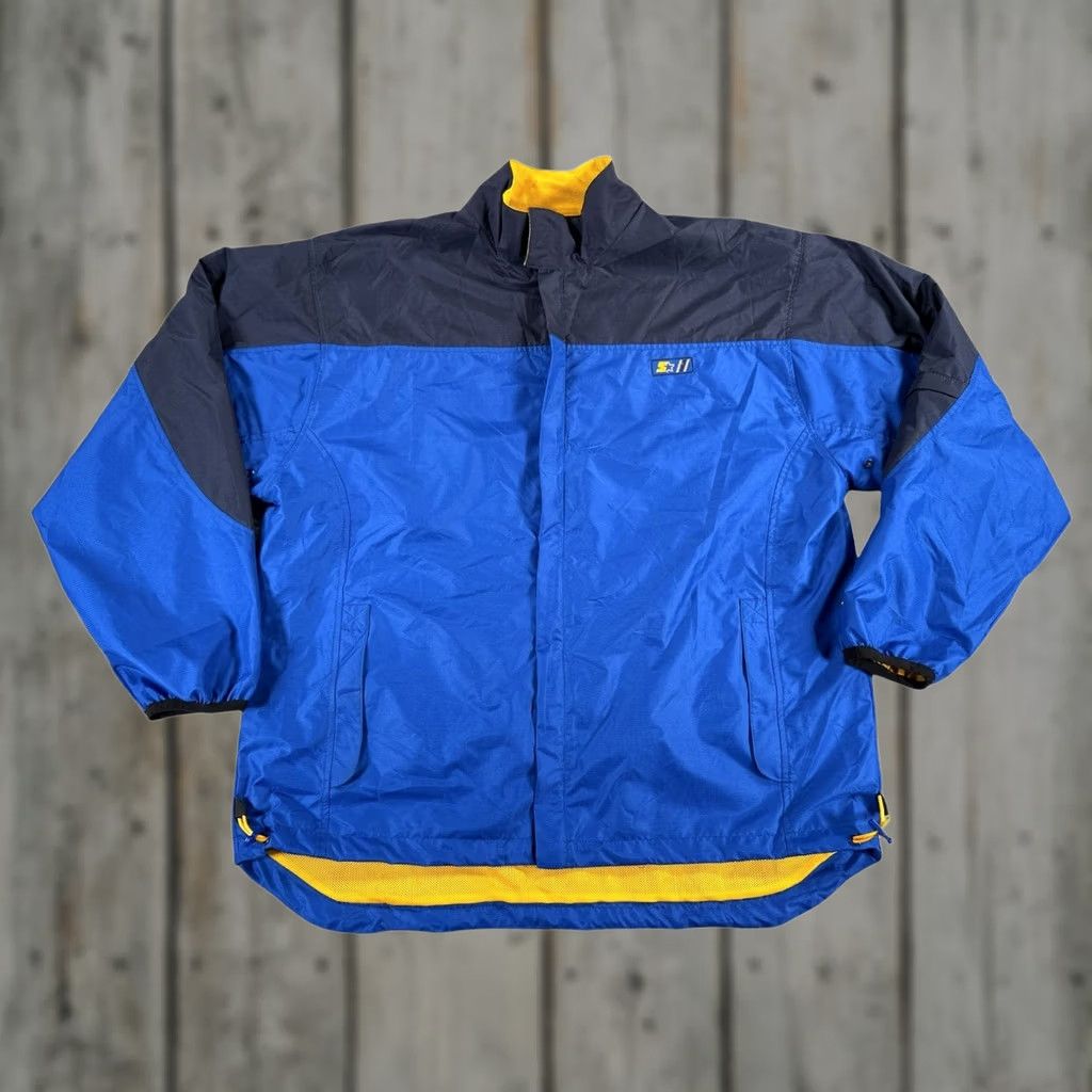 Starter VINTAGE Starter Windbreaker Jacket Mens Large Blue Lightweight Full Zip 90s Size US L / EU 52-54 / 3 - 1 Thumbnail