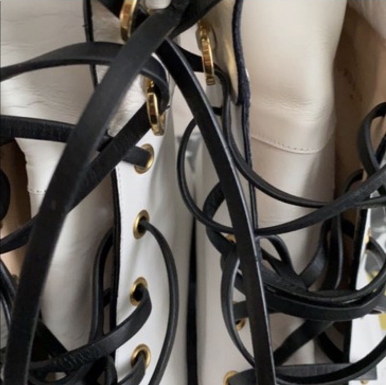 Stuart Weitzman Stuart Weitzman white leather "Lexy" combat boots Size US 7 / IT 37 - 8 Thumbnail