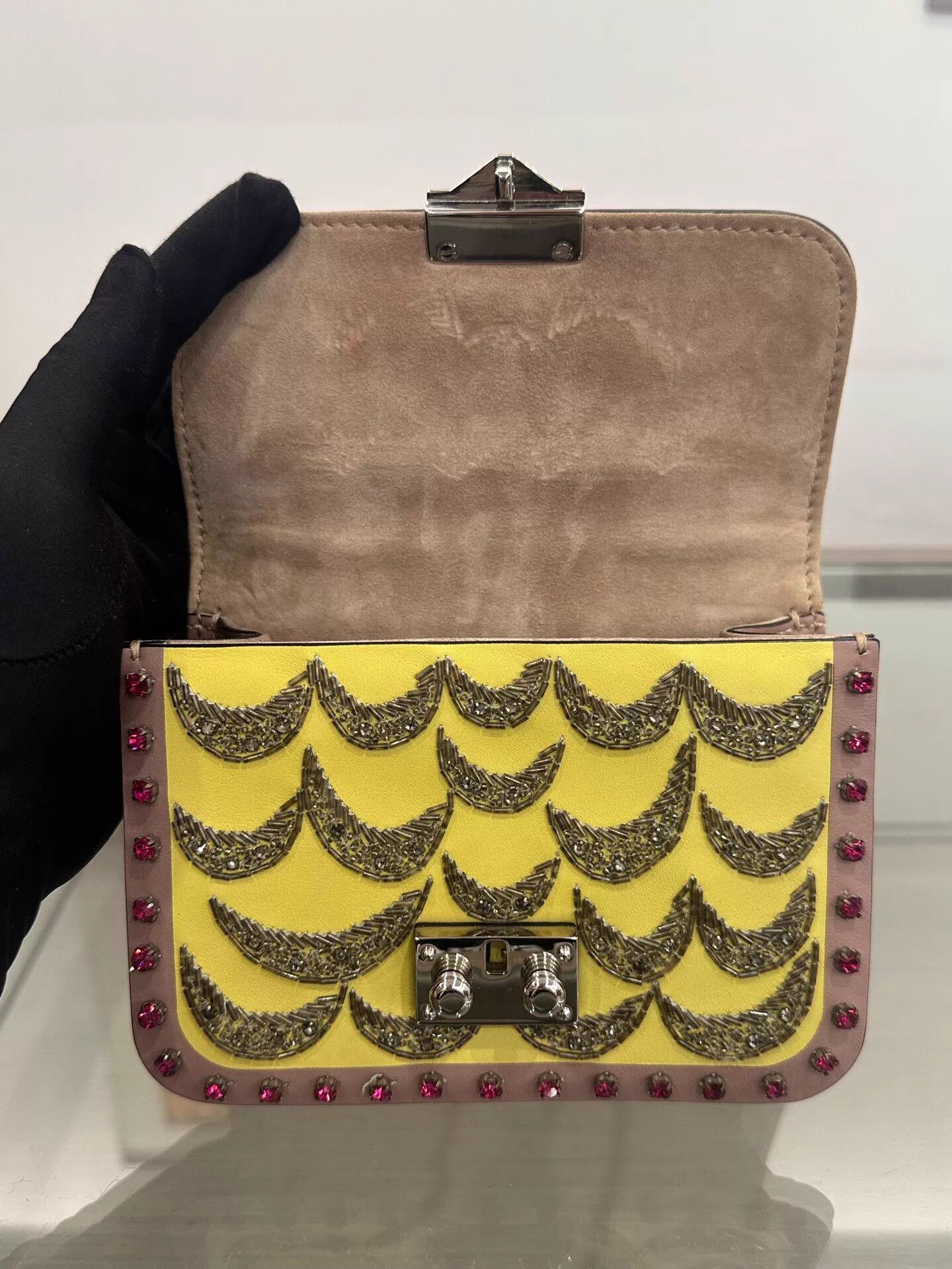 Valentino VALENTINO colorblock rivet-crystal logo chain bag 22cm Size ONE SIZE - 3 Thumbnail