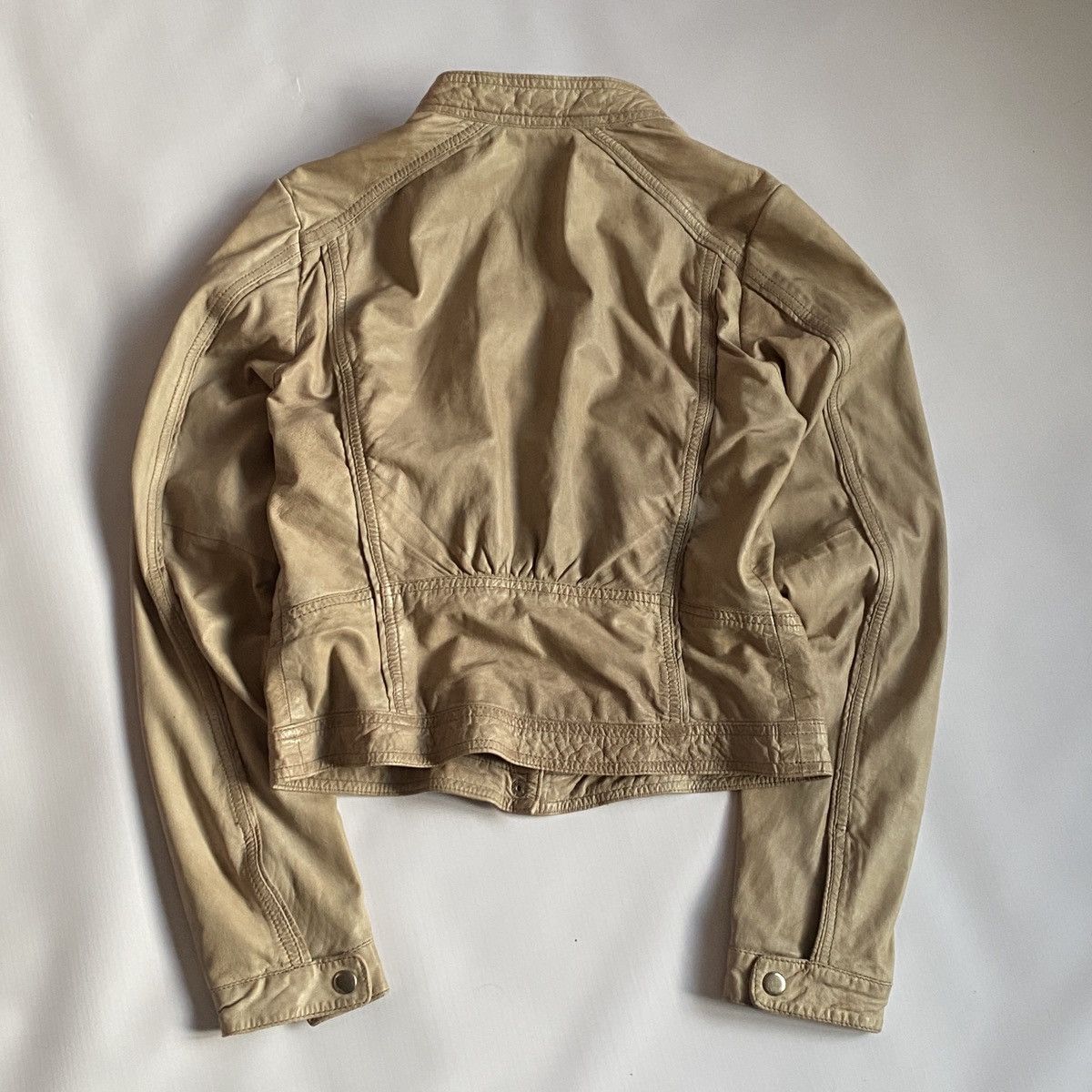 Genuine Leather Biker Real Leather Cropped Jacket Size S / US 4 / IT 40 - 5 Thumbnail