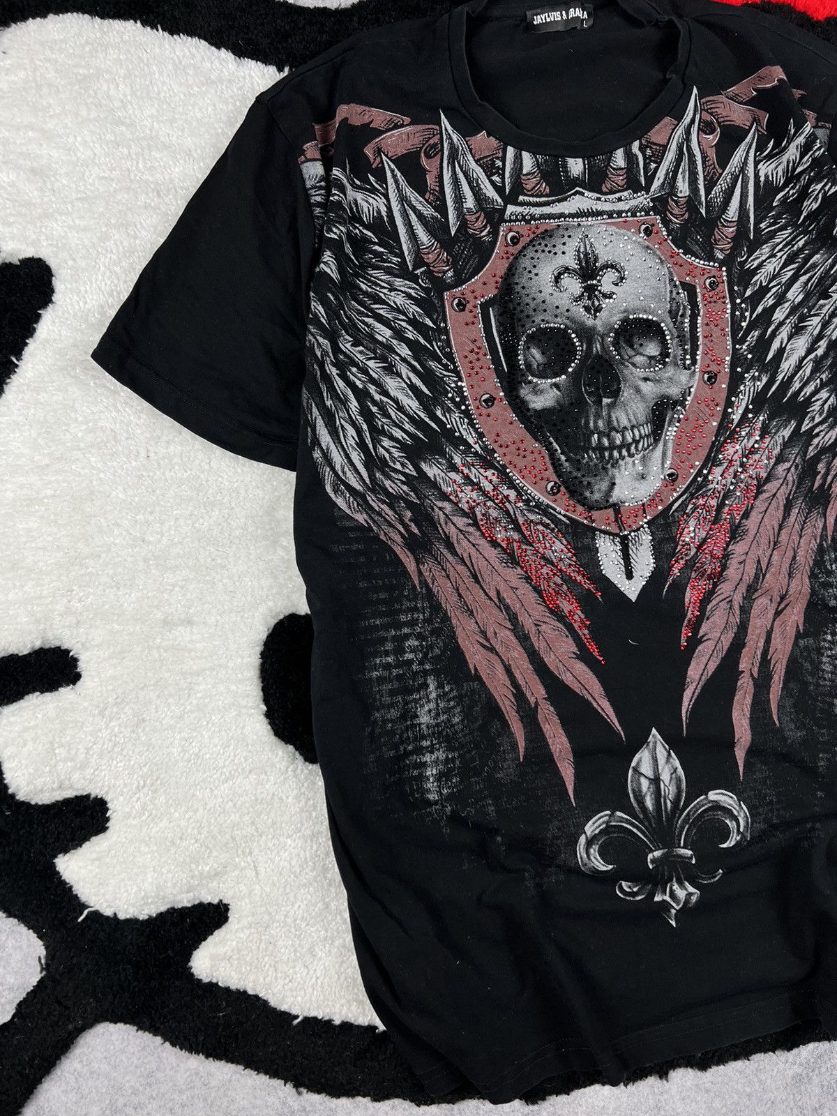 Vintage Crazy Y2K Vintage Affliction Style Skulls Skeleton Tee Shirt Size US L / EU 52-54 / 3 - 2 Thumbnail