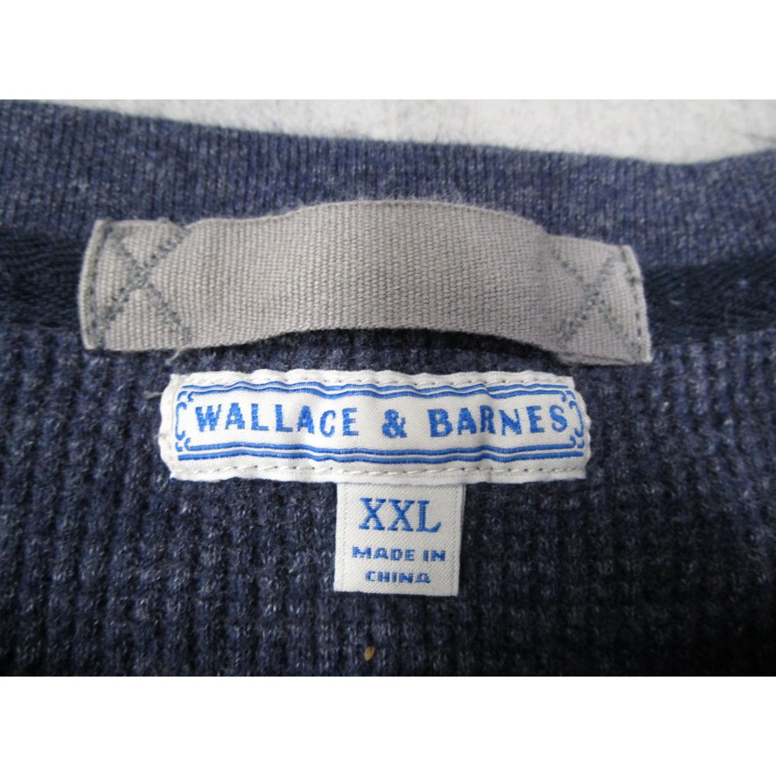 Wallace & Barnes Wallace & Barnes Henley Shirt Mens 2XL Blue Thermal Waffle Knit Long Sleeve Size US XXL / EU 58 / 5 - 2 Thumbnail