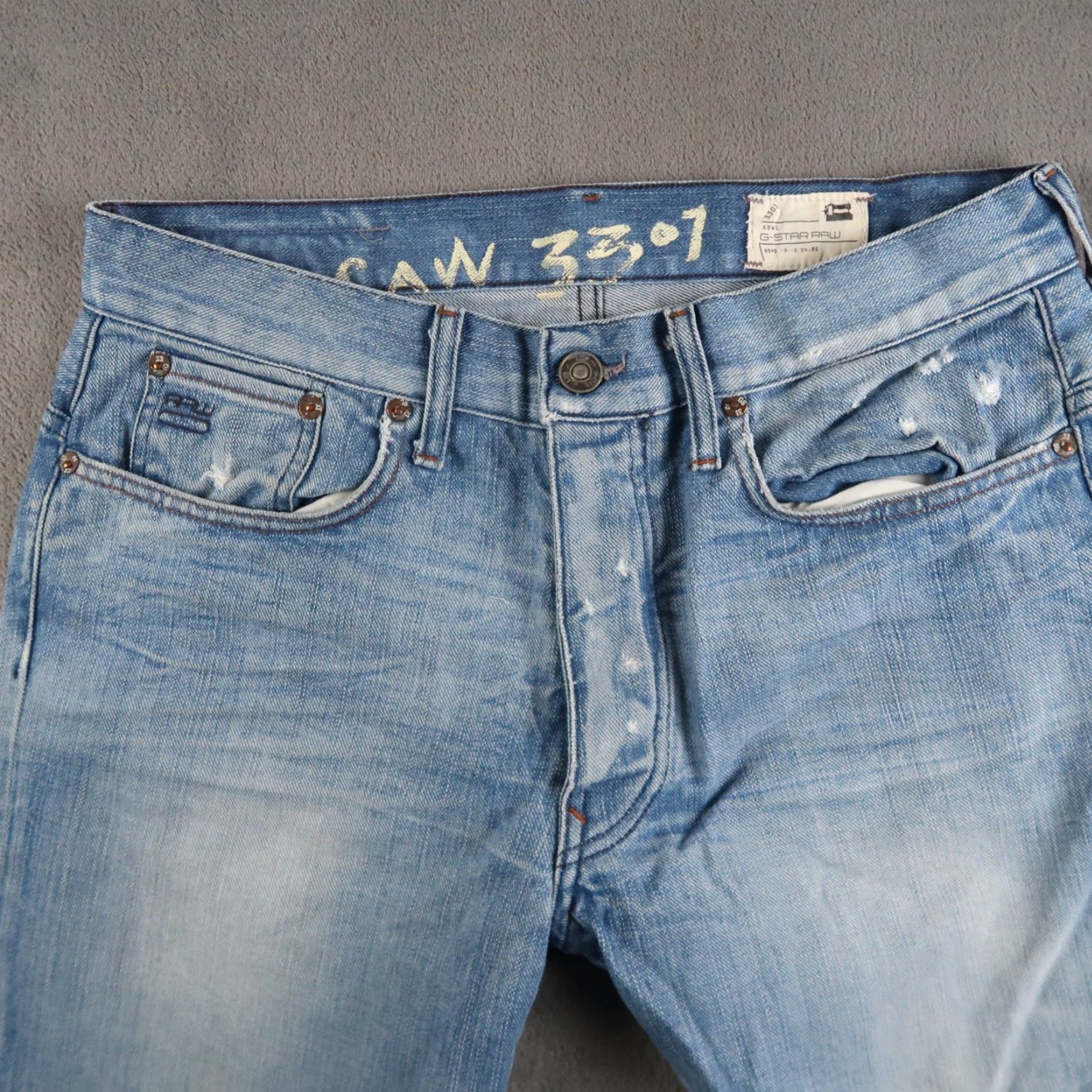 G-Star G-Star Raw Denim Jeans Men's Blue Size 33x30 Bootcut Denim 100% Cotton Button Fly Italy Regular Stretch Jeans Mens Bootscut blue wash 5-Pocket Size US 33 - 3 Thumbnail
