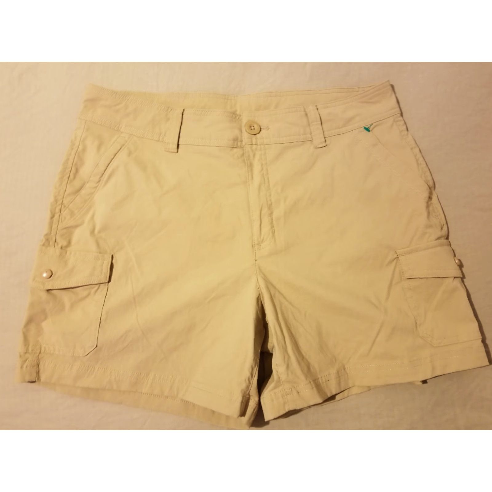 Eddie Bauer Womens Eddie Bauer Cargo Shorts 12 Chino Khaki Casual Outdoor Hiking Beige Cargo Pocket Summer Womens Size 34" / US 12 / IT 48 - 2 Thumbnail
