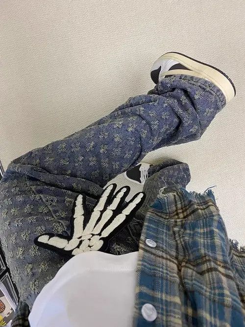 Japanese Brand Title Flower High Street Loose Fit Vintage Jeans Size US 33 - 1 Thumbnail
