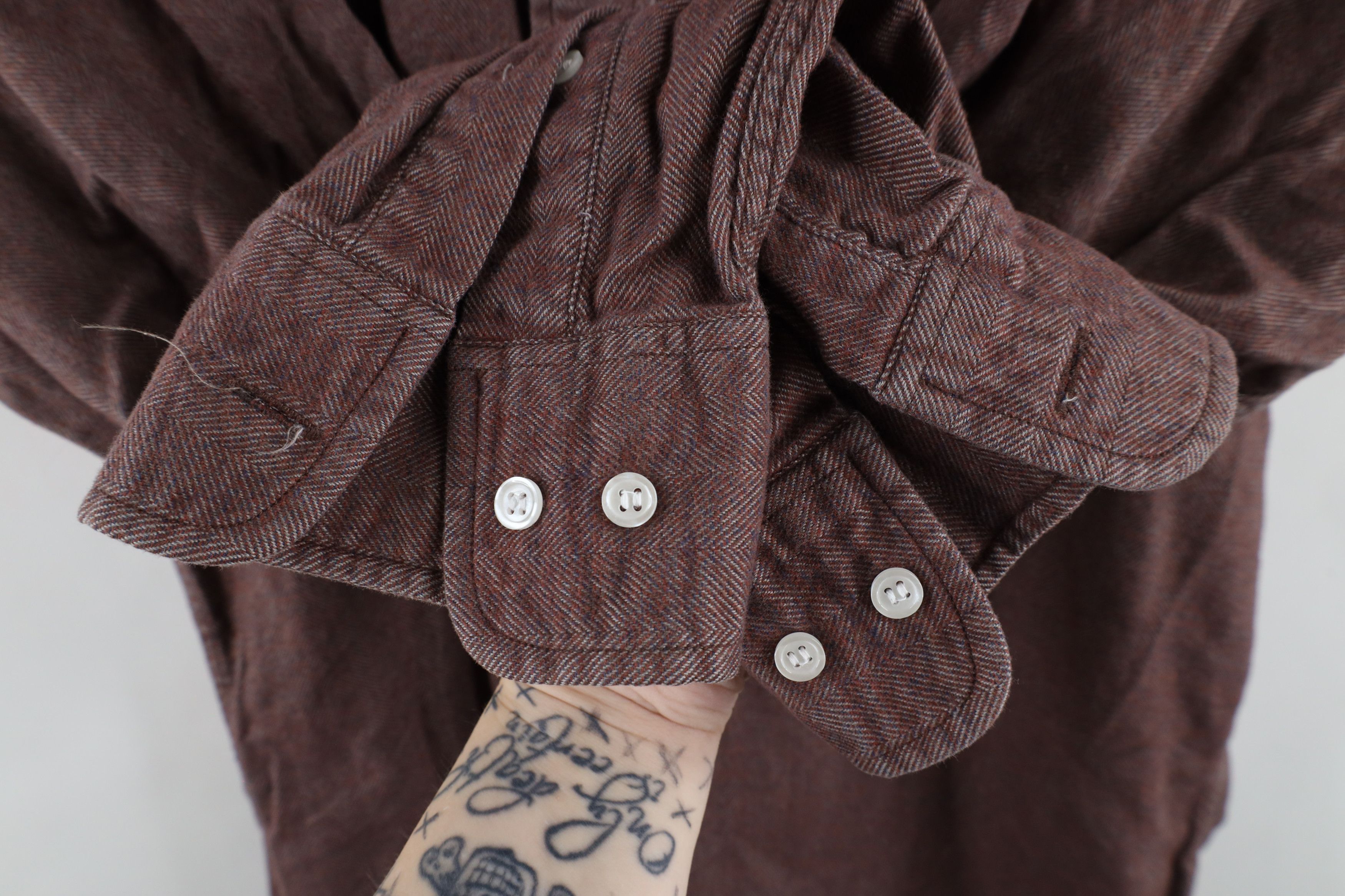 Vintage Vintage 90s Streetwear Herringbone Flannel Button Down Shirt Size US M / EU 48-50 / 2 - 6 Thumbnail