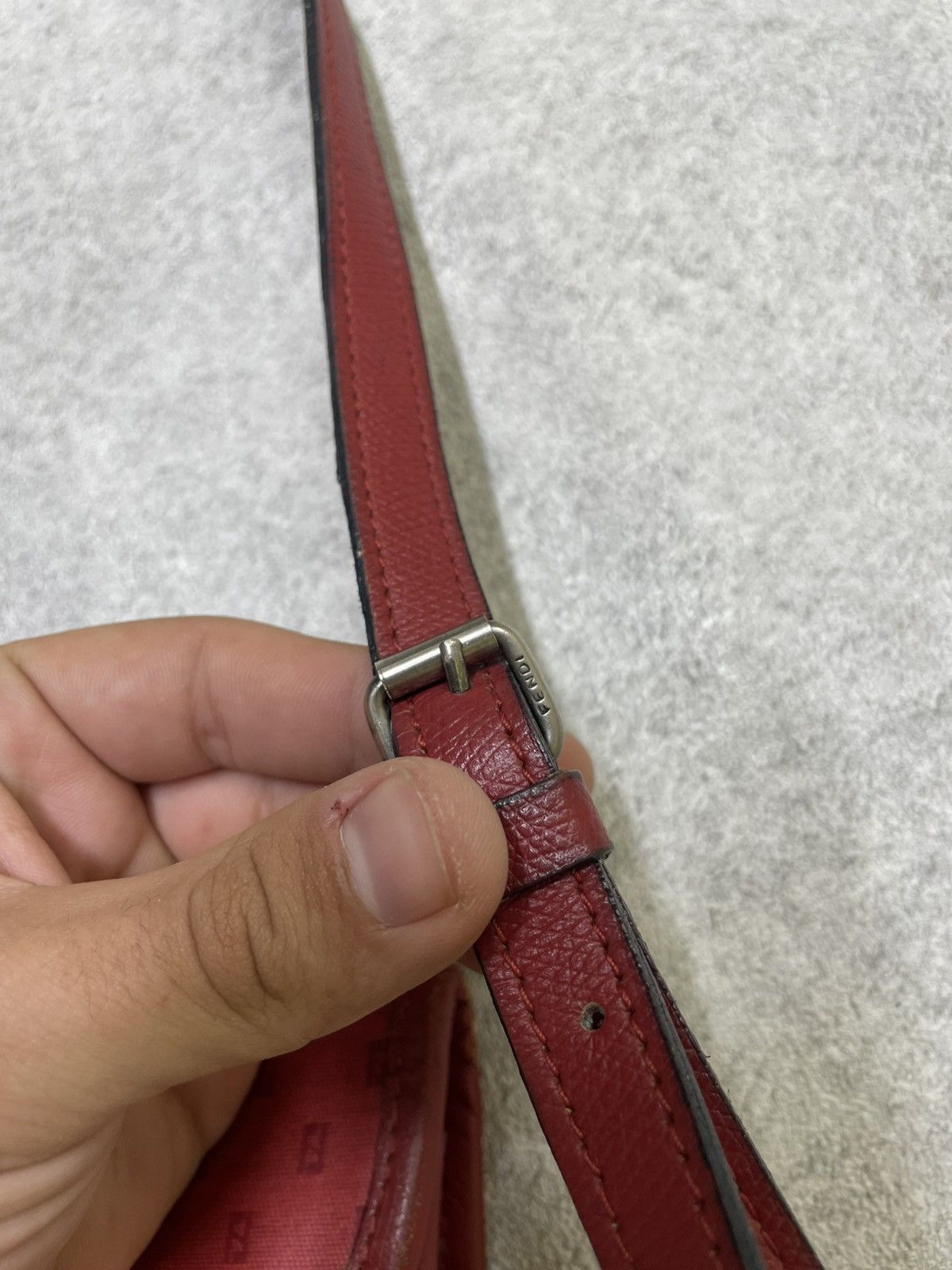 Fendi Vintage Fendi Red Zucca Monogram Shoulder Bag Size ONE SIZE - 3 Thumbnail