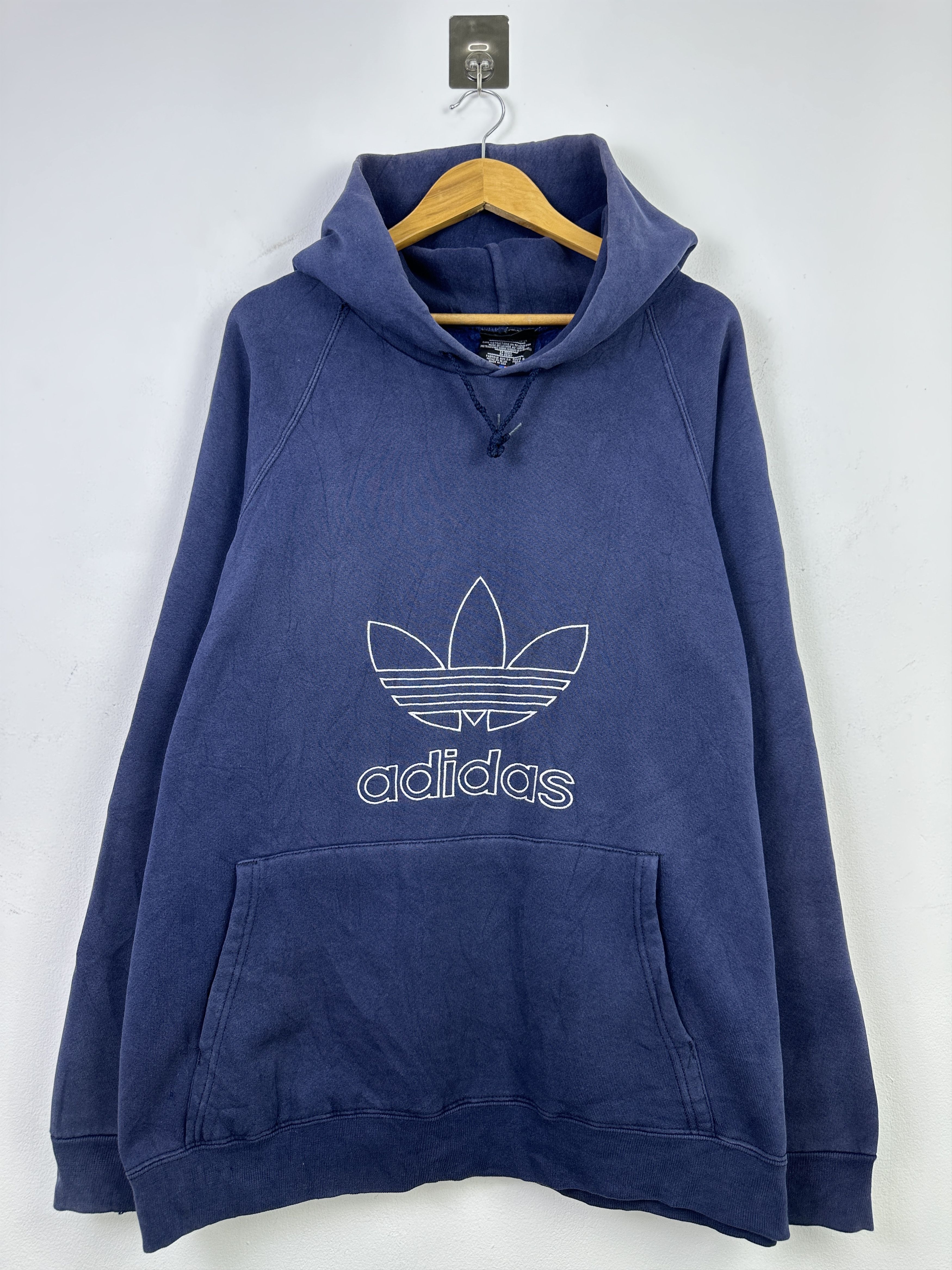 Vintage 90s Adidas Made in USA Center Trefoil Hoodie BP002