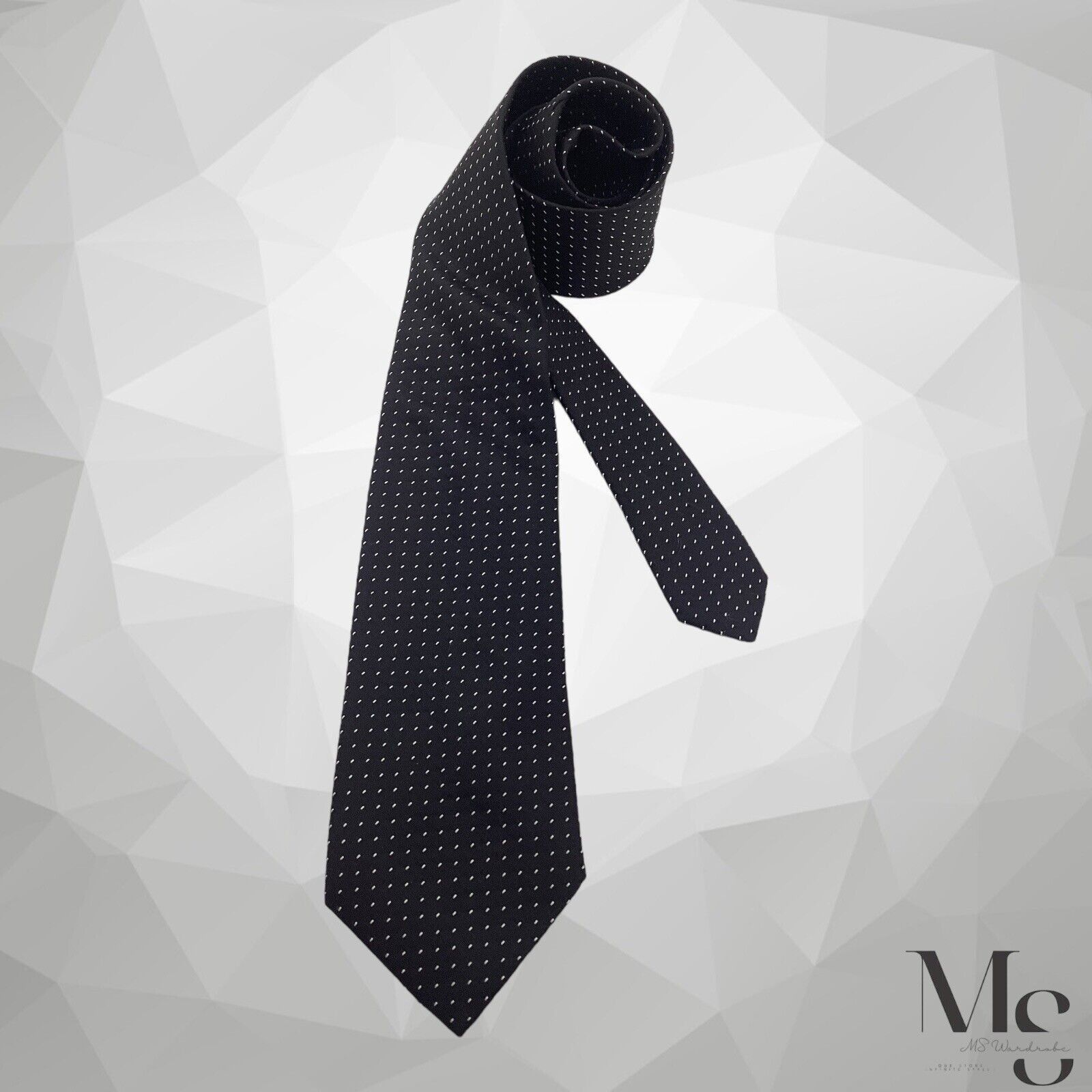 Joop! JOOP! Black Geometric Silk Tie Made In Italy W: 2.8" EX COND Size ONE SIZE - 1 Thumbnail