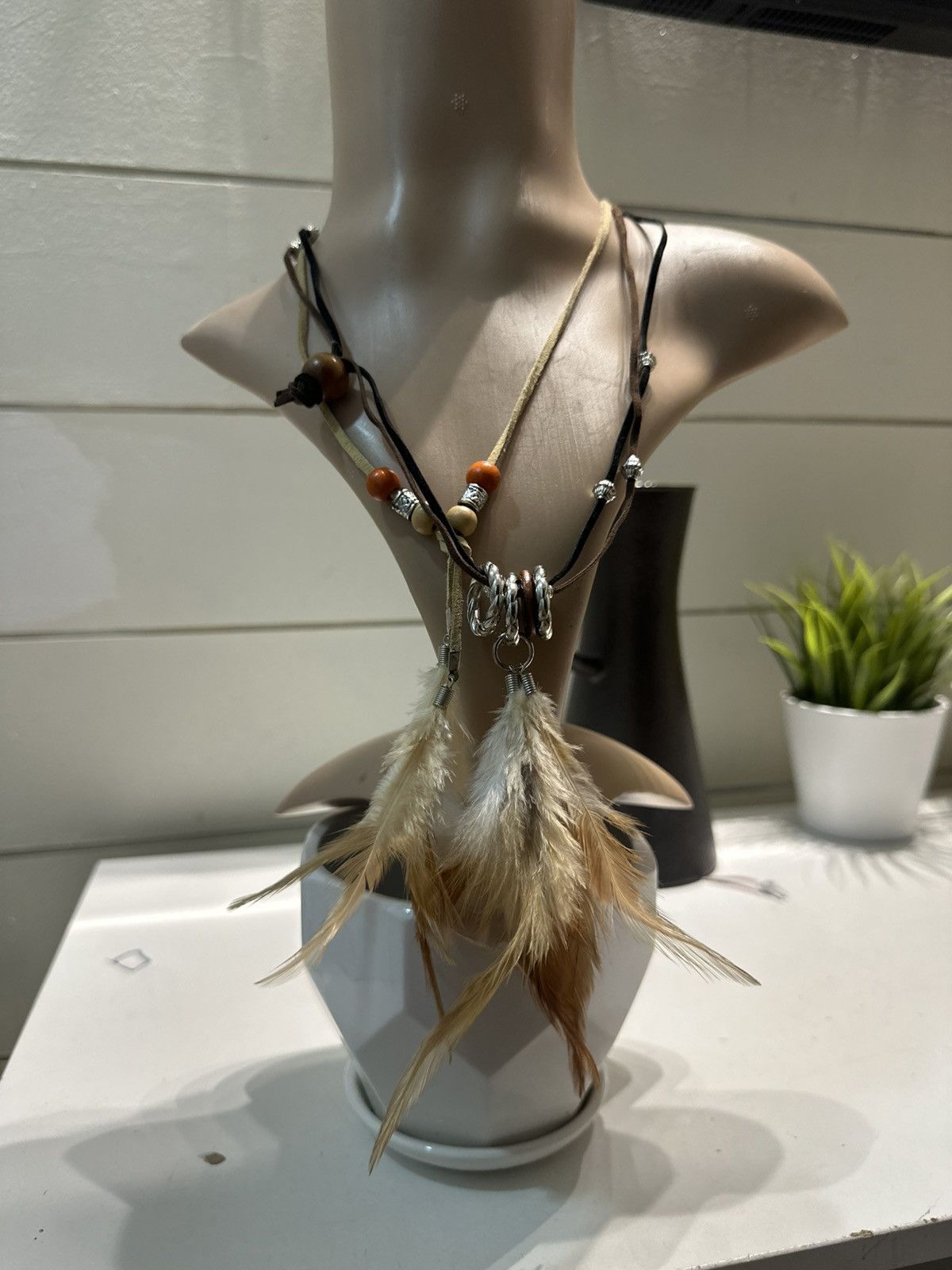 Japanese Brand GOA Style Feather Necklace (2 Pcs) Size ONE SIZE - 11 Thumbnail