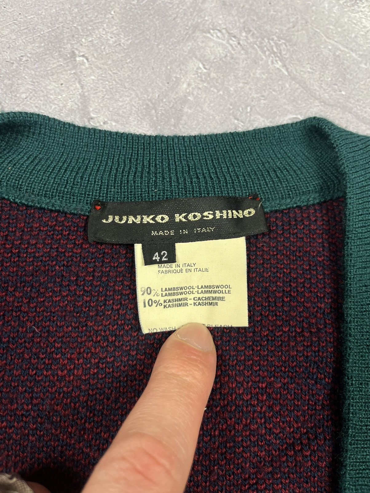 Mr. Junko Mr. Junko Junko Koshino Wool/Cashmere Cardigan Sweater Green Size US L / EU 52-54 / 3 - 6 Thumbnail