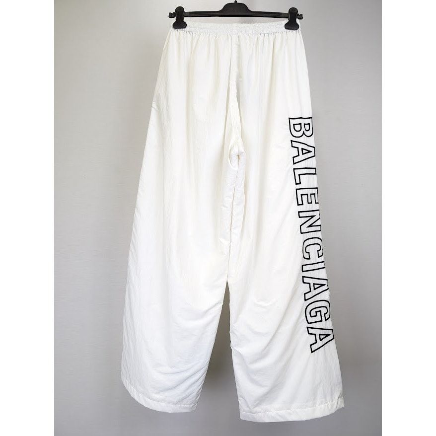 Balenciaga o1rshd1 Light Track Nylon Tracksuit Pants in White Size US 32 / EU 48 - 11 Thumbnail